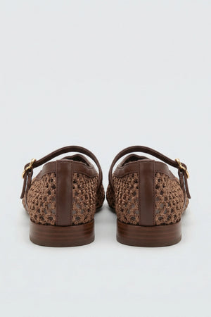 Brown Woven Ballet Pumps - Hustle N Holla