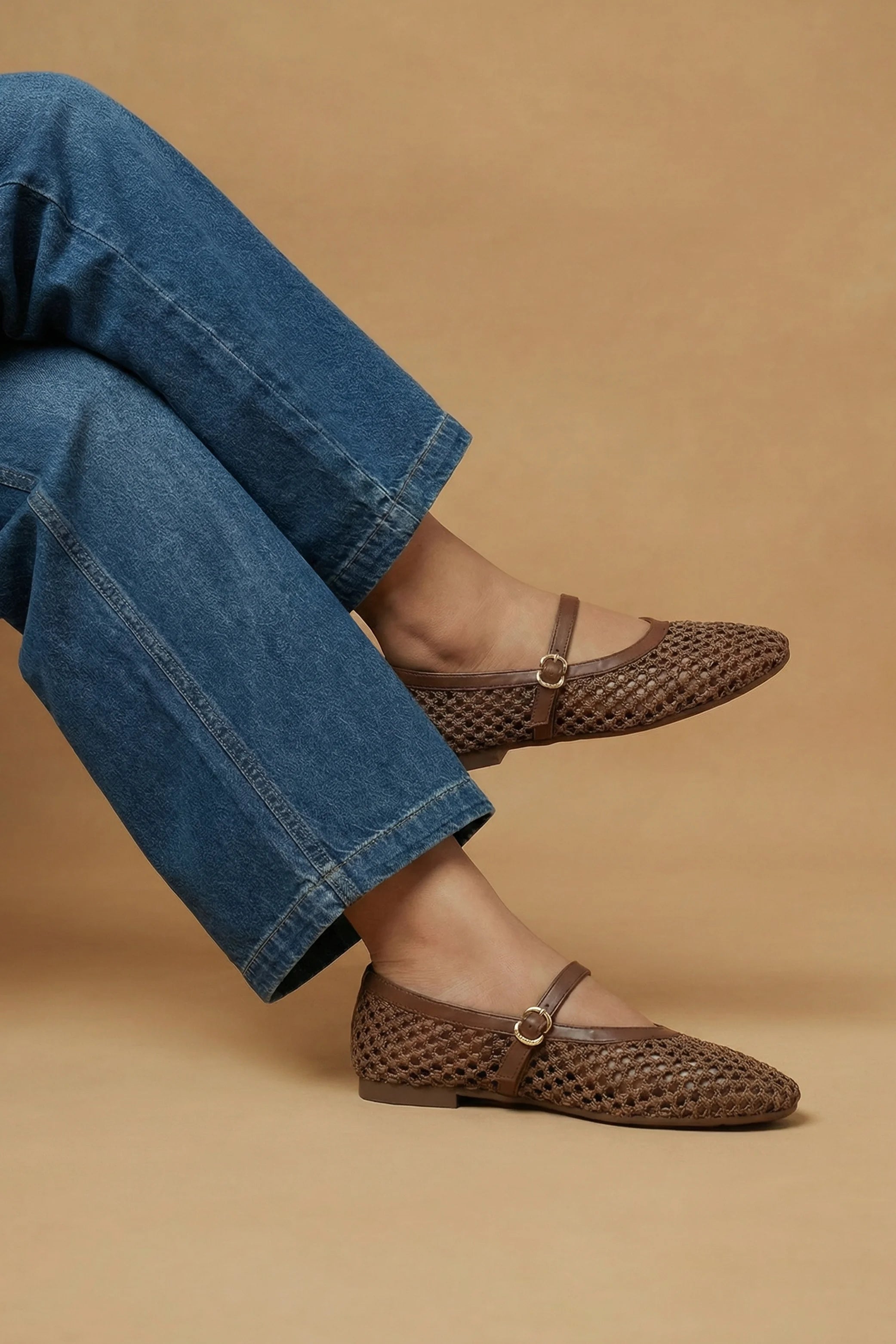 Brown Woven Ballet Pumps - Hustle N Holla