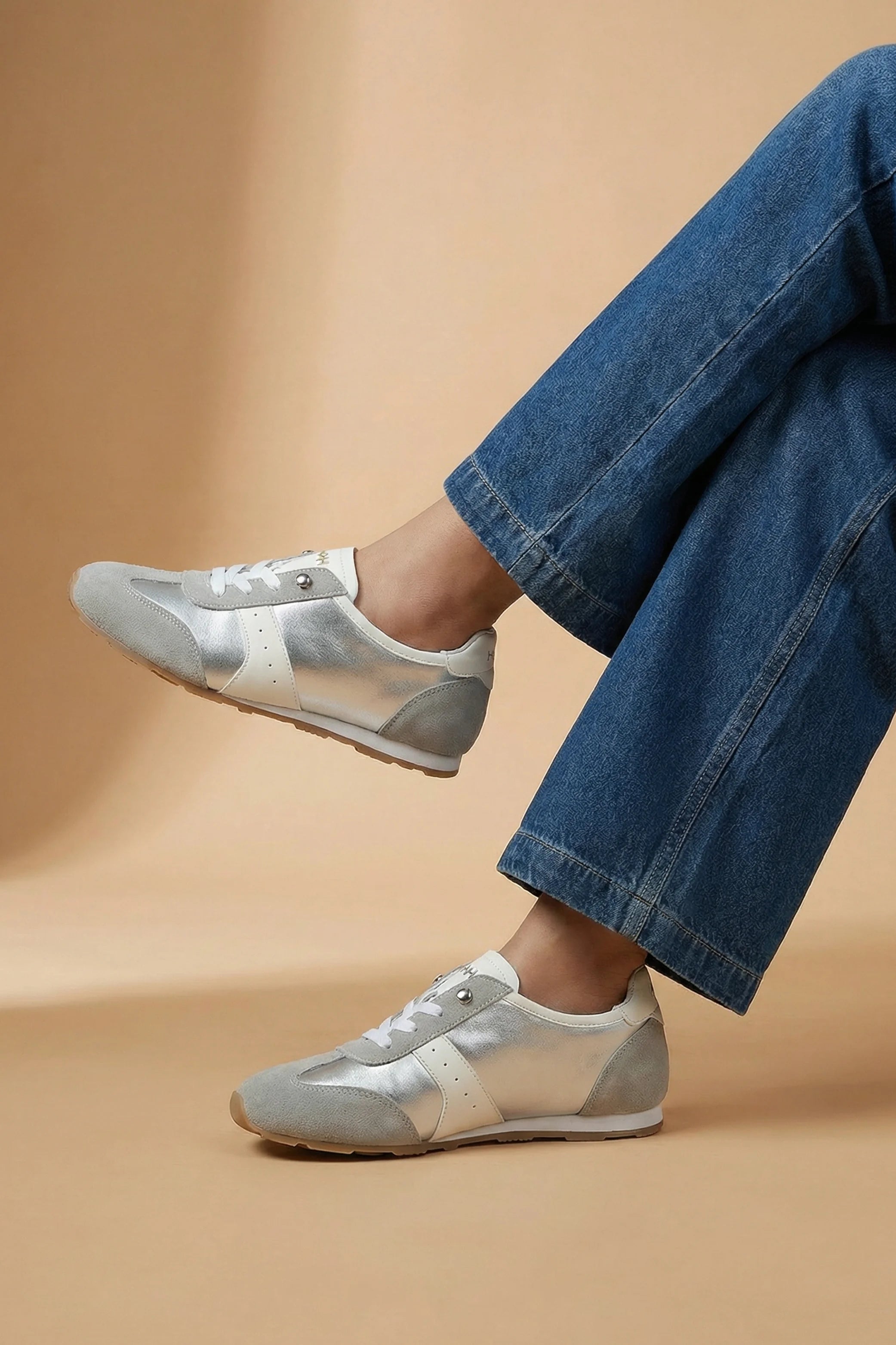 Silver Metallic Trainer Pumps - Hustle N Holla