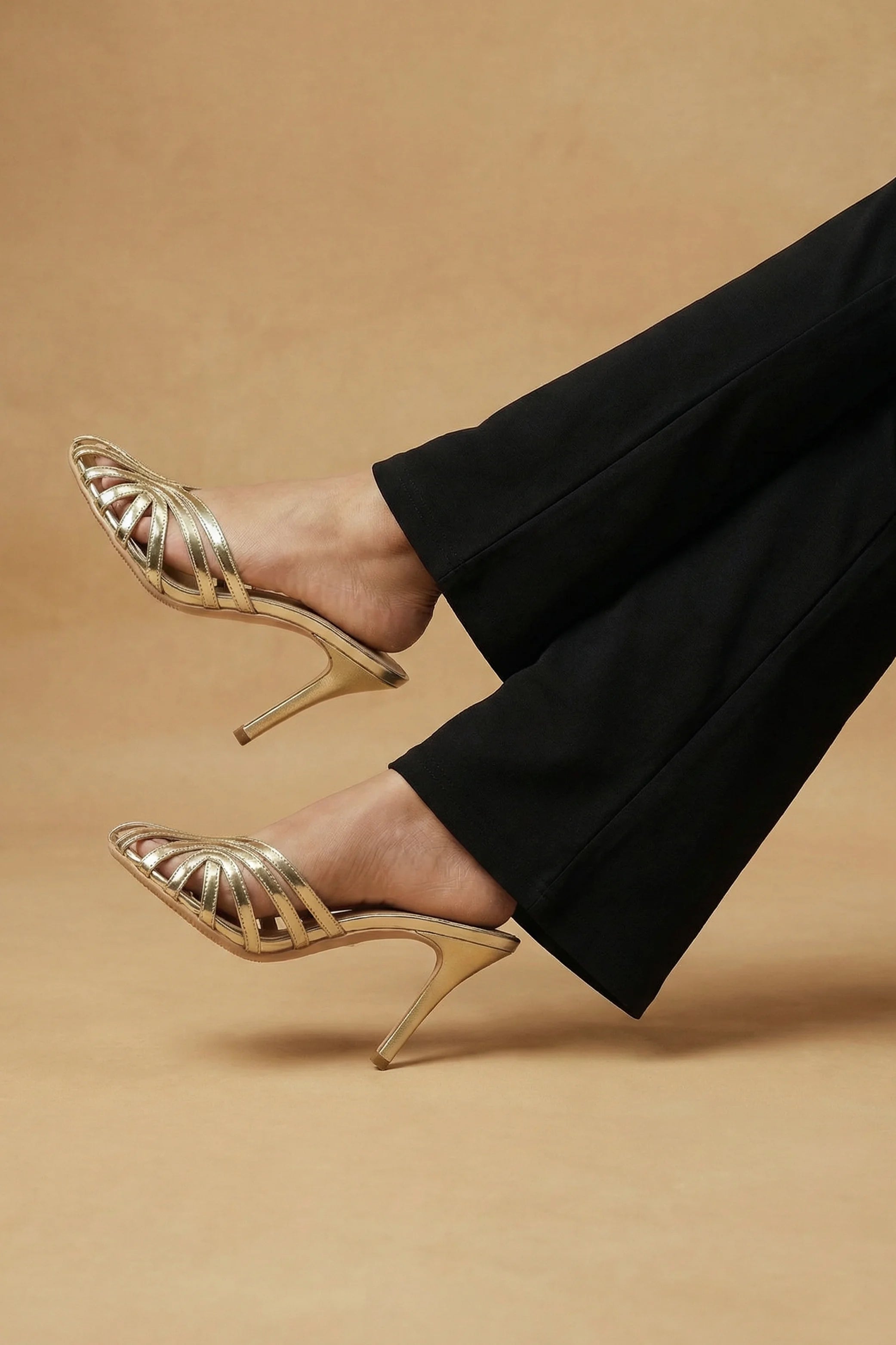Gold Cage Kitten Heels - Hustle N Holla