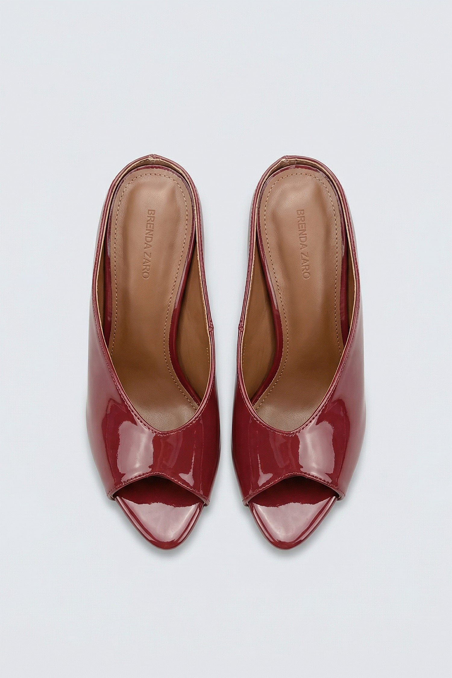 Red Patent Leather Open Toe Heels