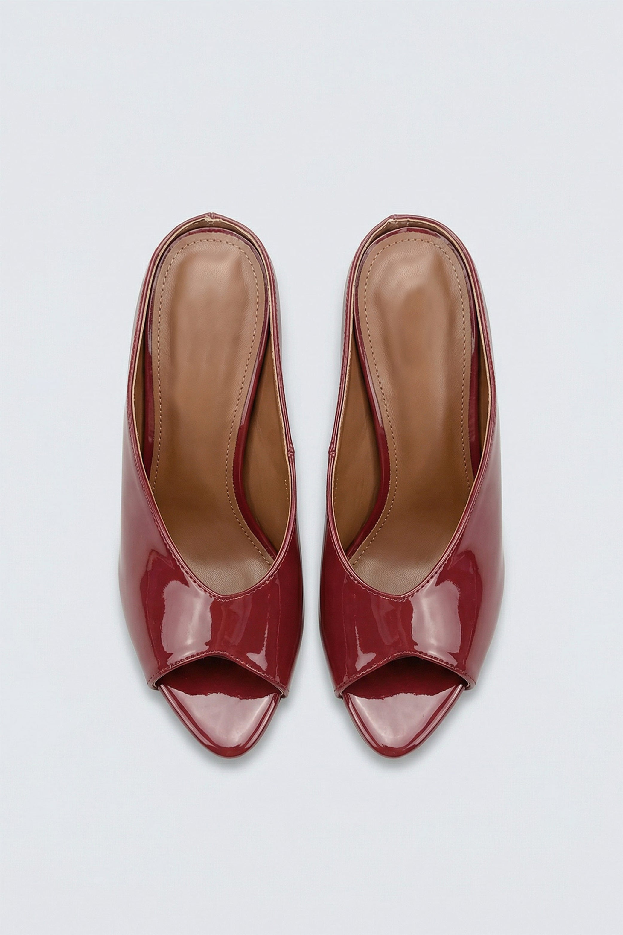 Red Patent Leather Open Toe Heels - Hustle N Holla