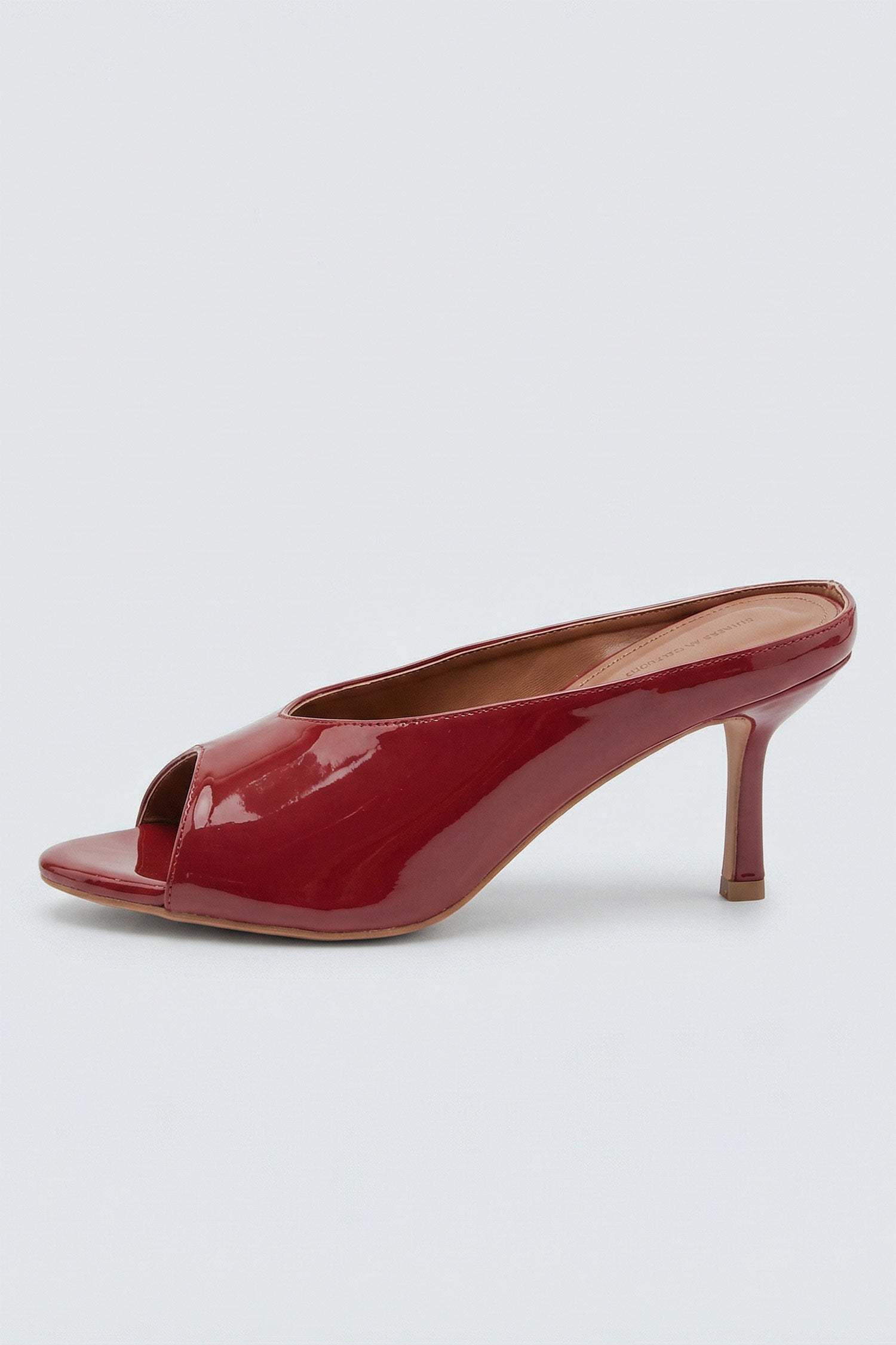 Red Patent Leather Open Toe Heels