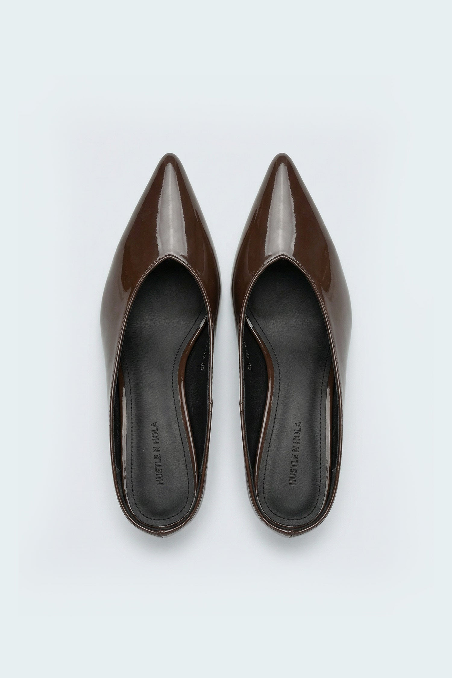 Chocolate Brown Patent Leather Mule Heels - Hustle N Holla