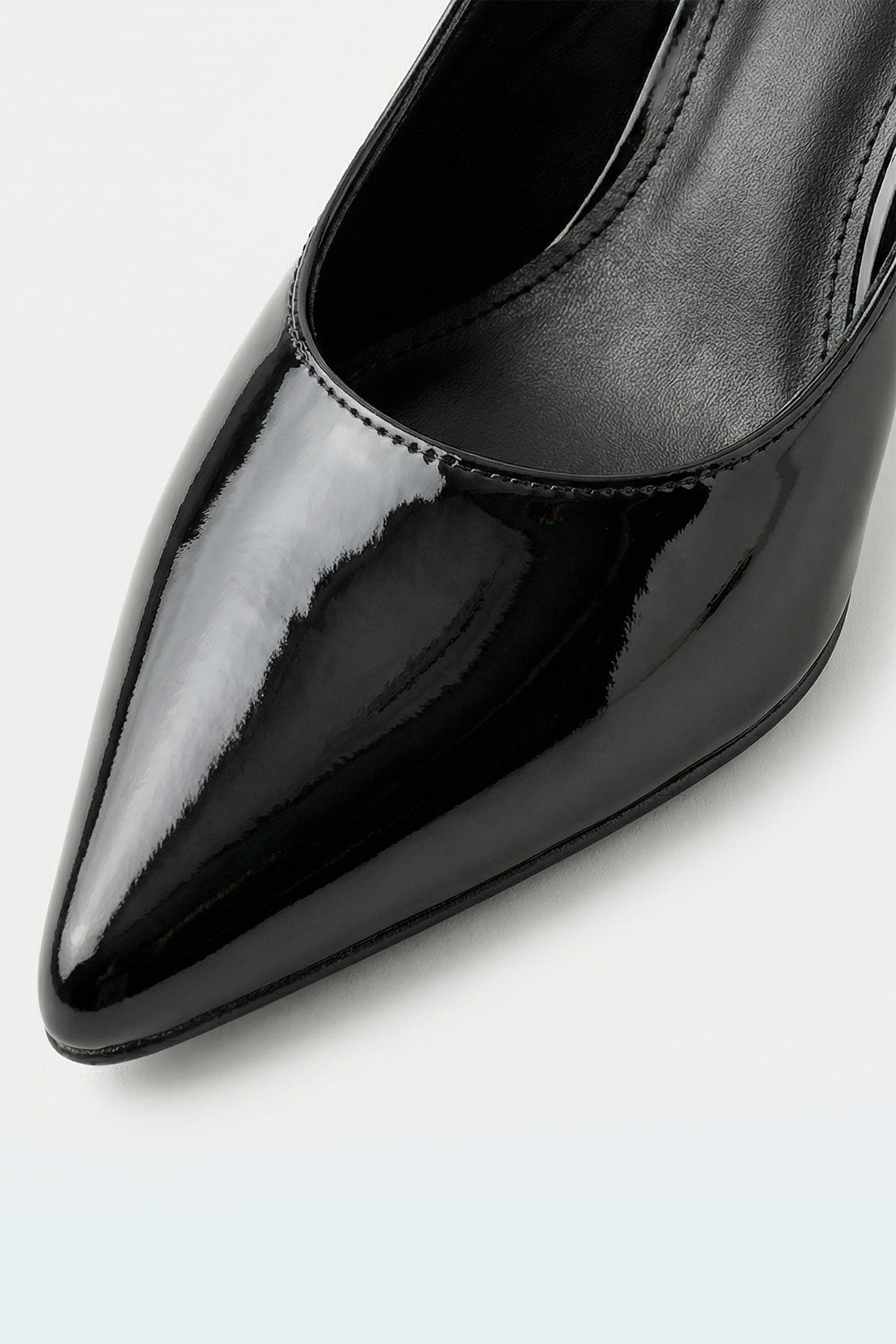 Black Patent Leather Mule Heels