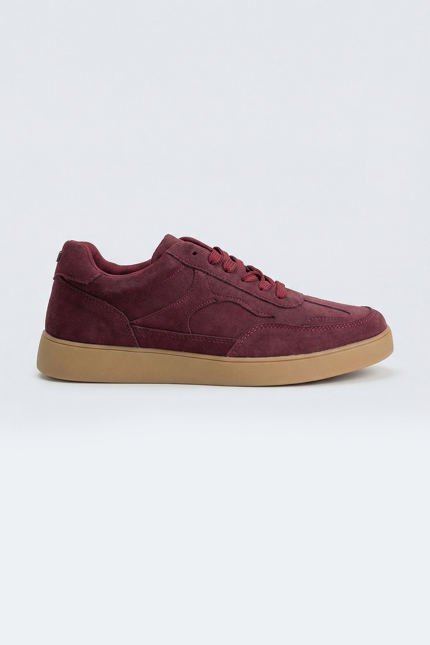 Suede Burgundy Trainers - Hustle N Holla