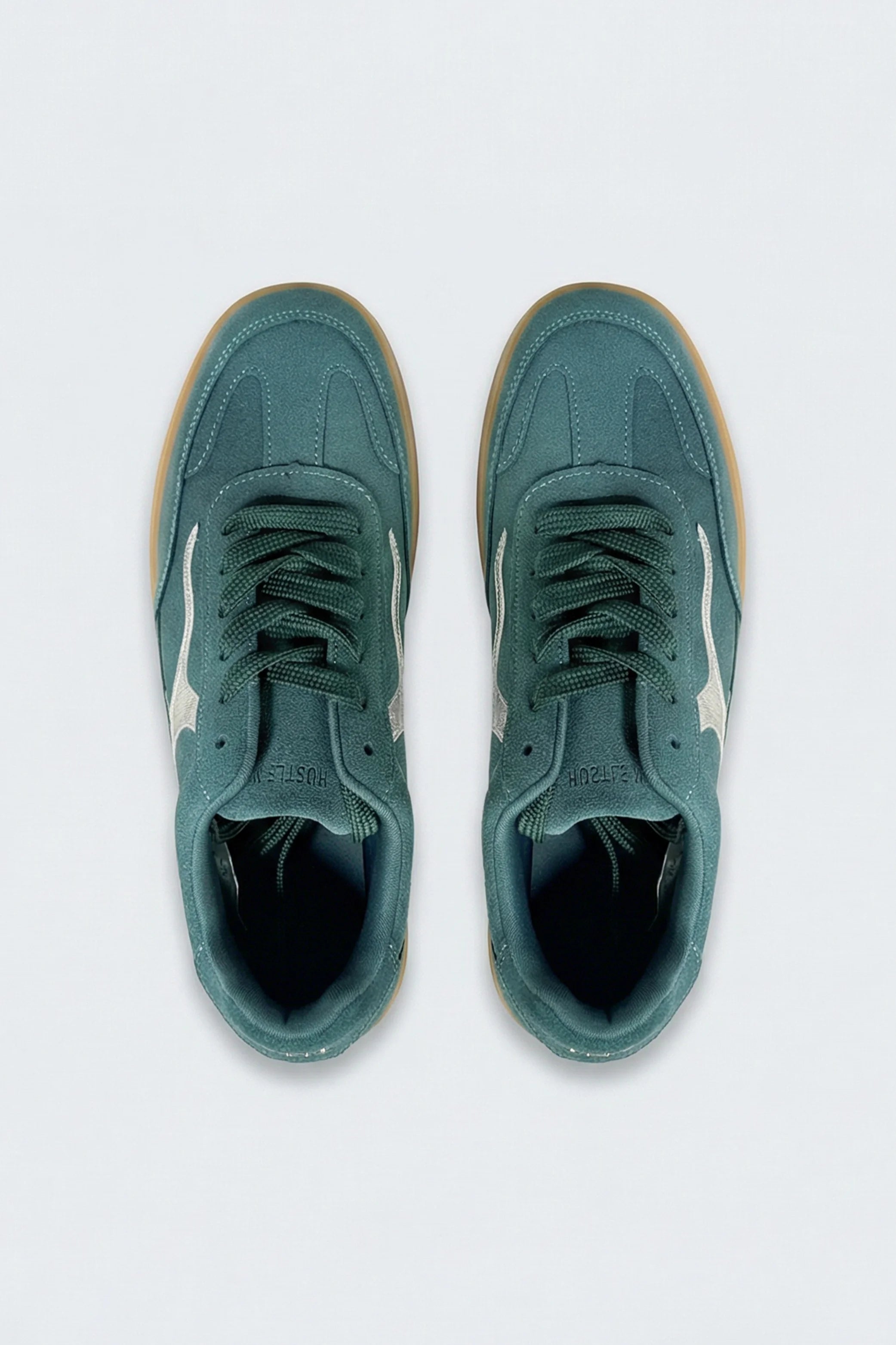 Teal Metallic Accent Trainers - Hustle N Holla