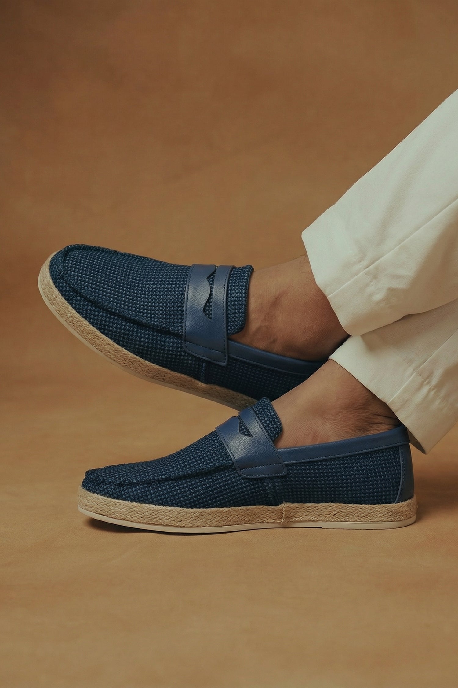 Navy Contrast Yacht Loafers - Hustle N Holla