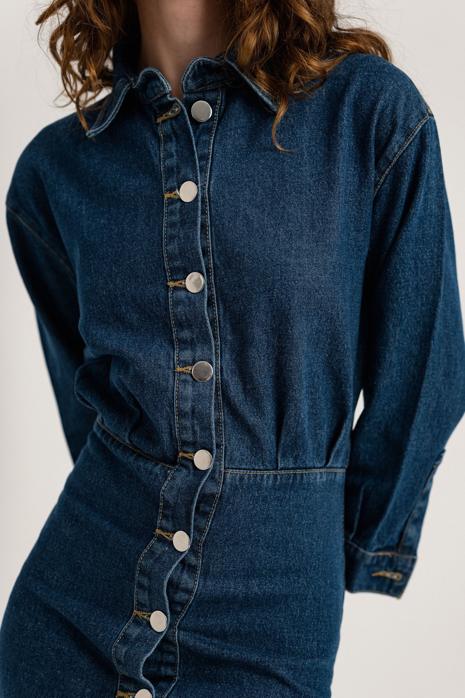 Blue Button-down Mini Denim Dress - Hustle N Holla