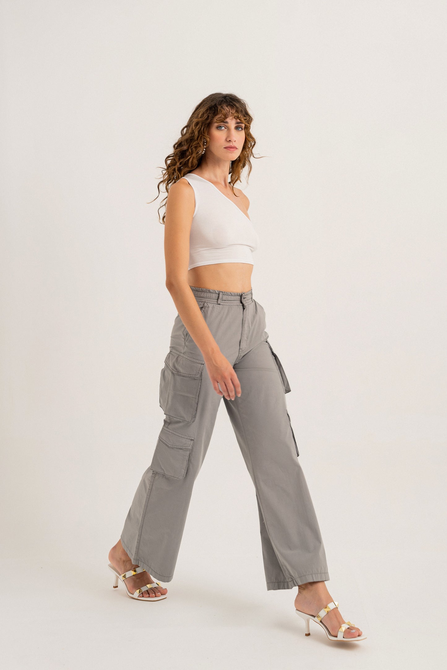 Multi-Pocket Grey Pants - Hustle N Holla