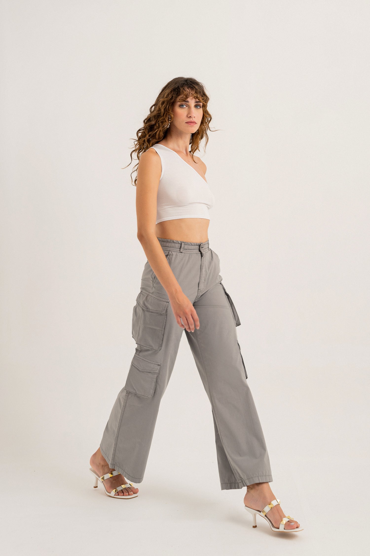 Multi Pocket Grey Trousers - Hustle N Holla