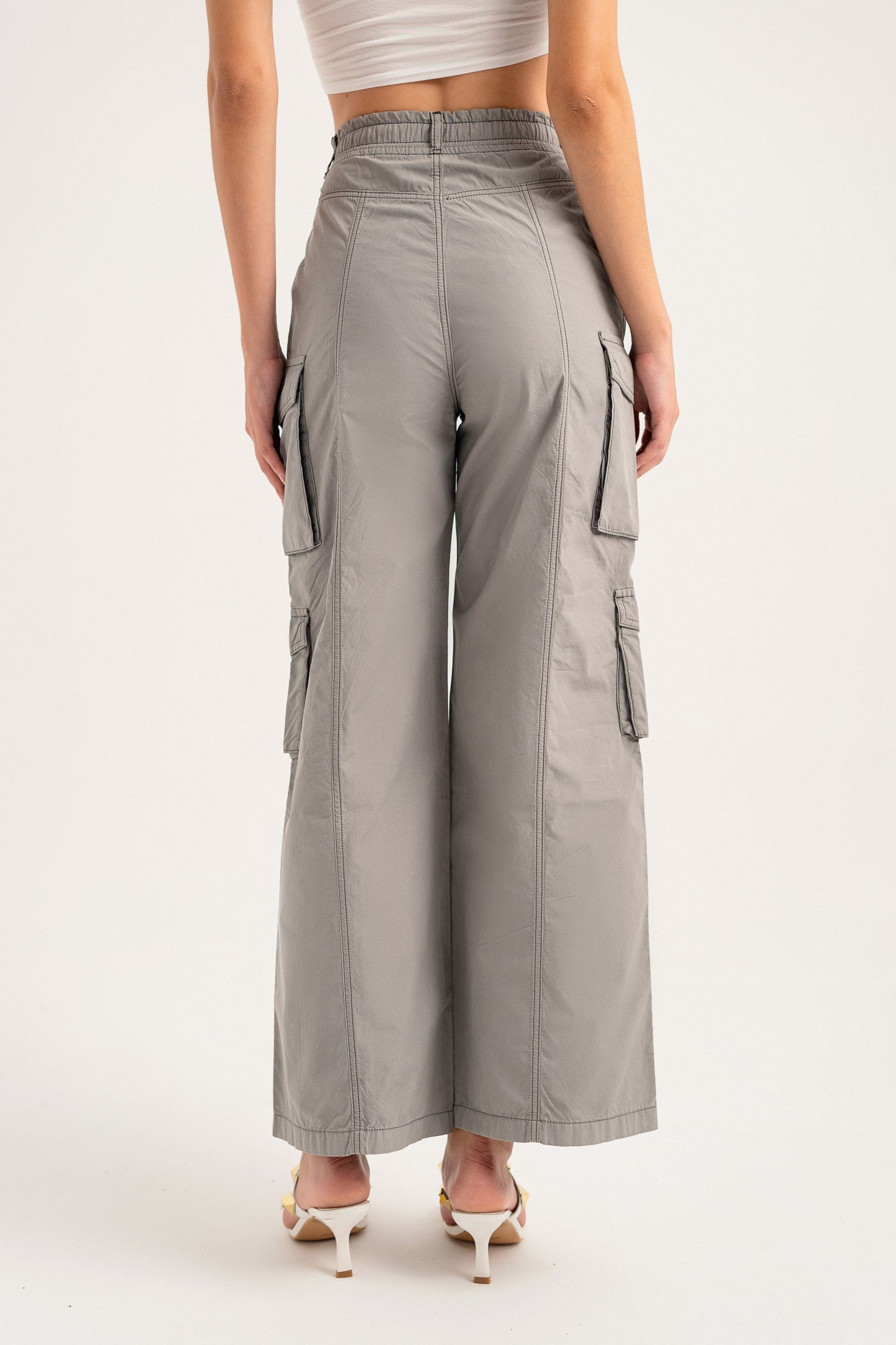 Multi-Pocket Grey Pants - Hustle N Holla