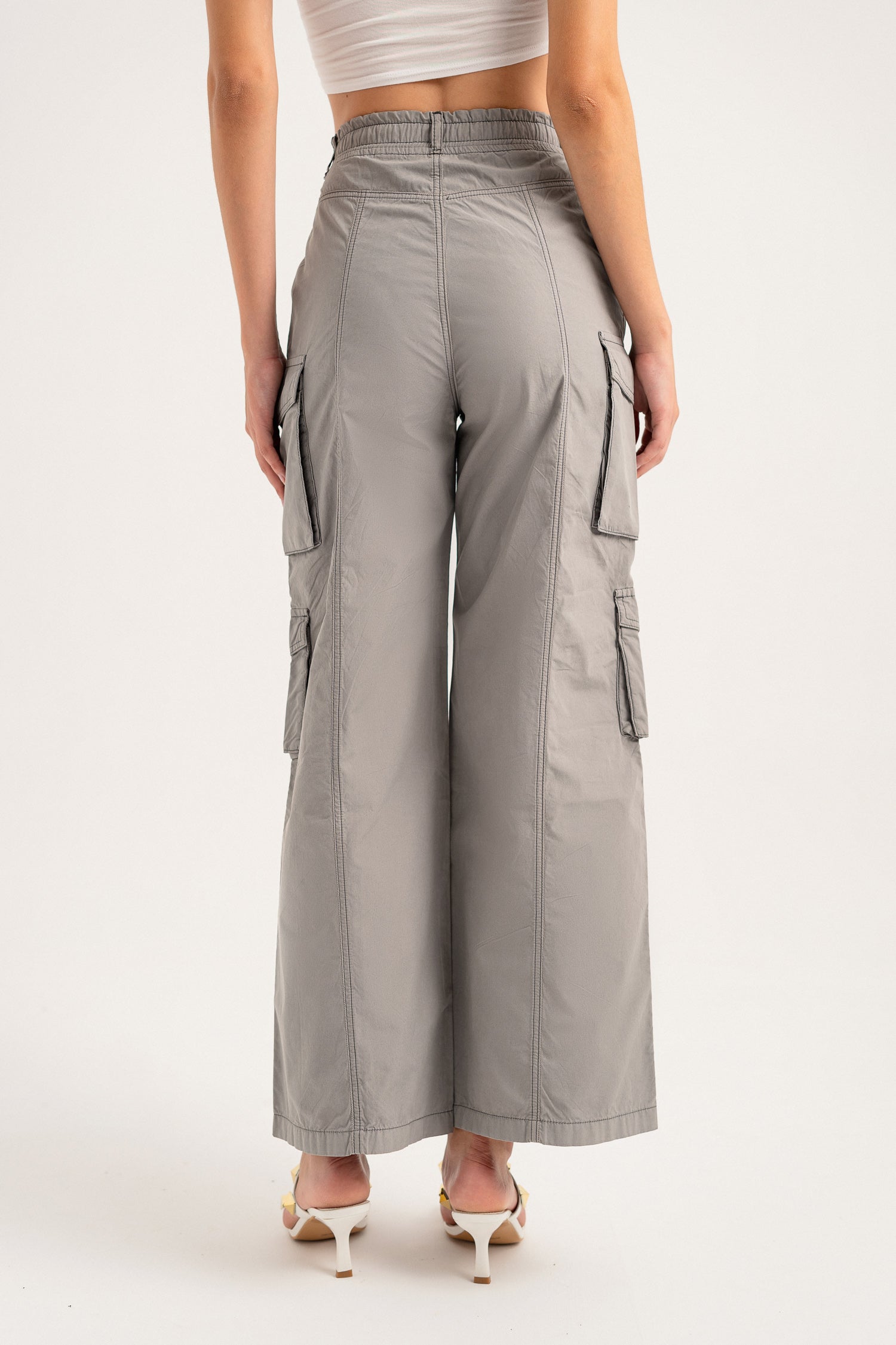 Multi Pocket Grey Trousers - Hustle N Holla