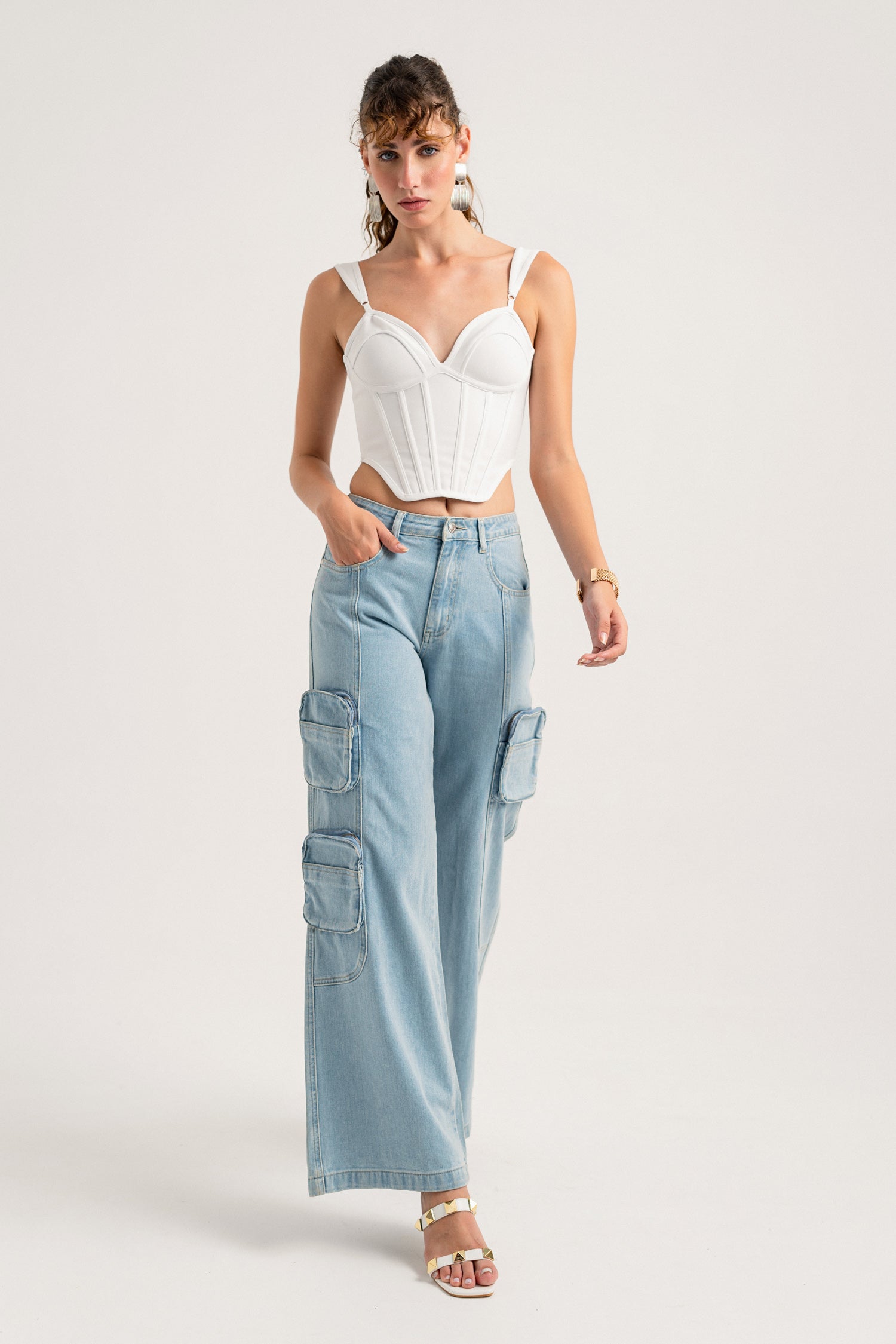 Light Blue Cargo Jeans