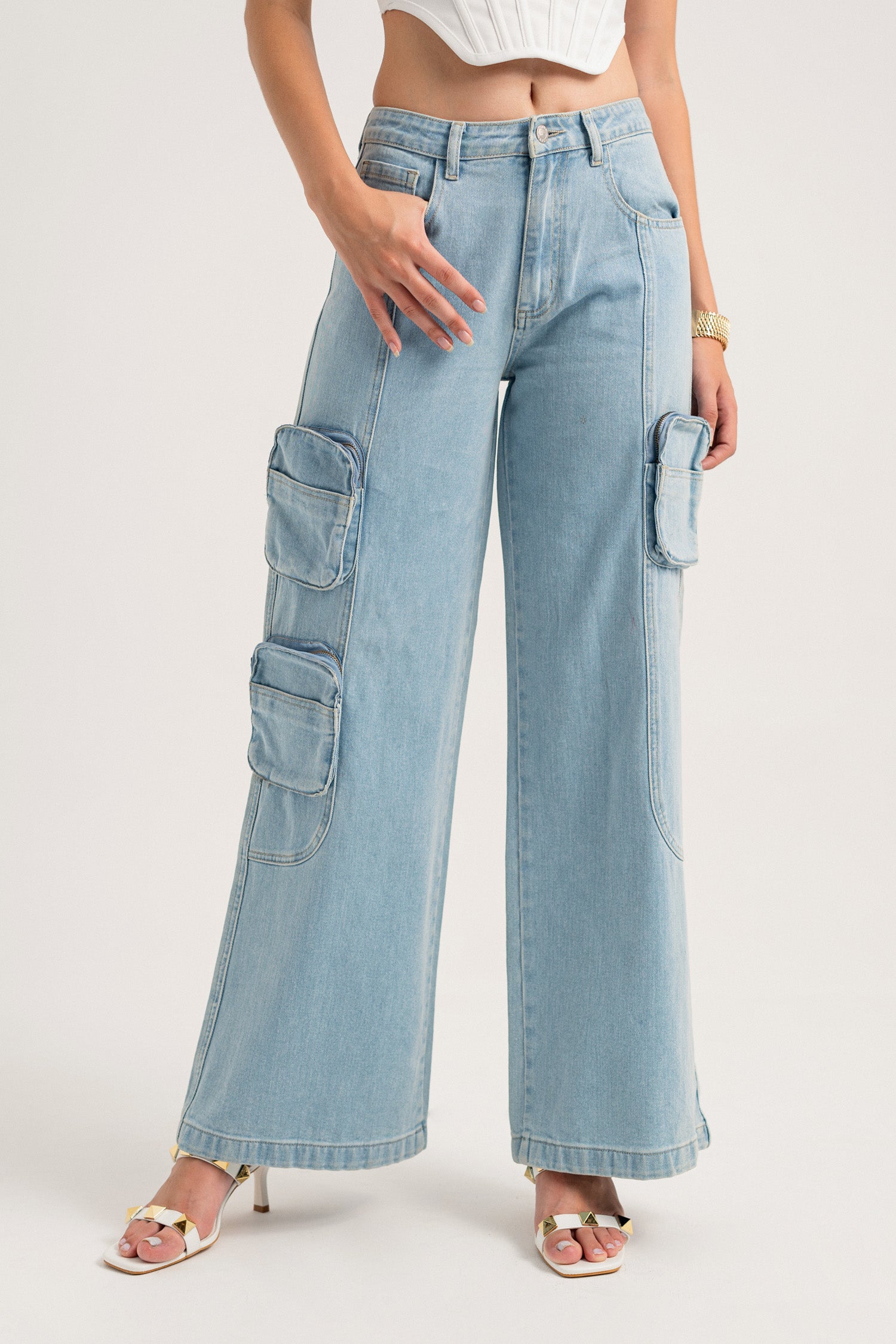 Light Blue Cargo Jeans