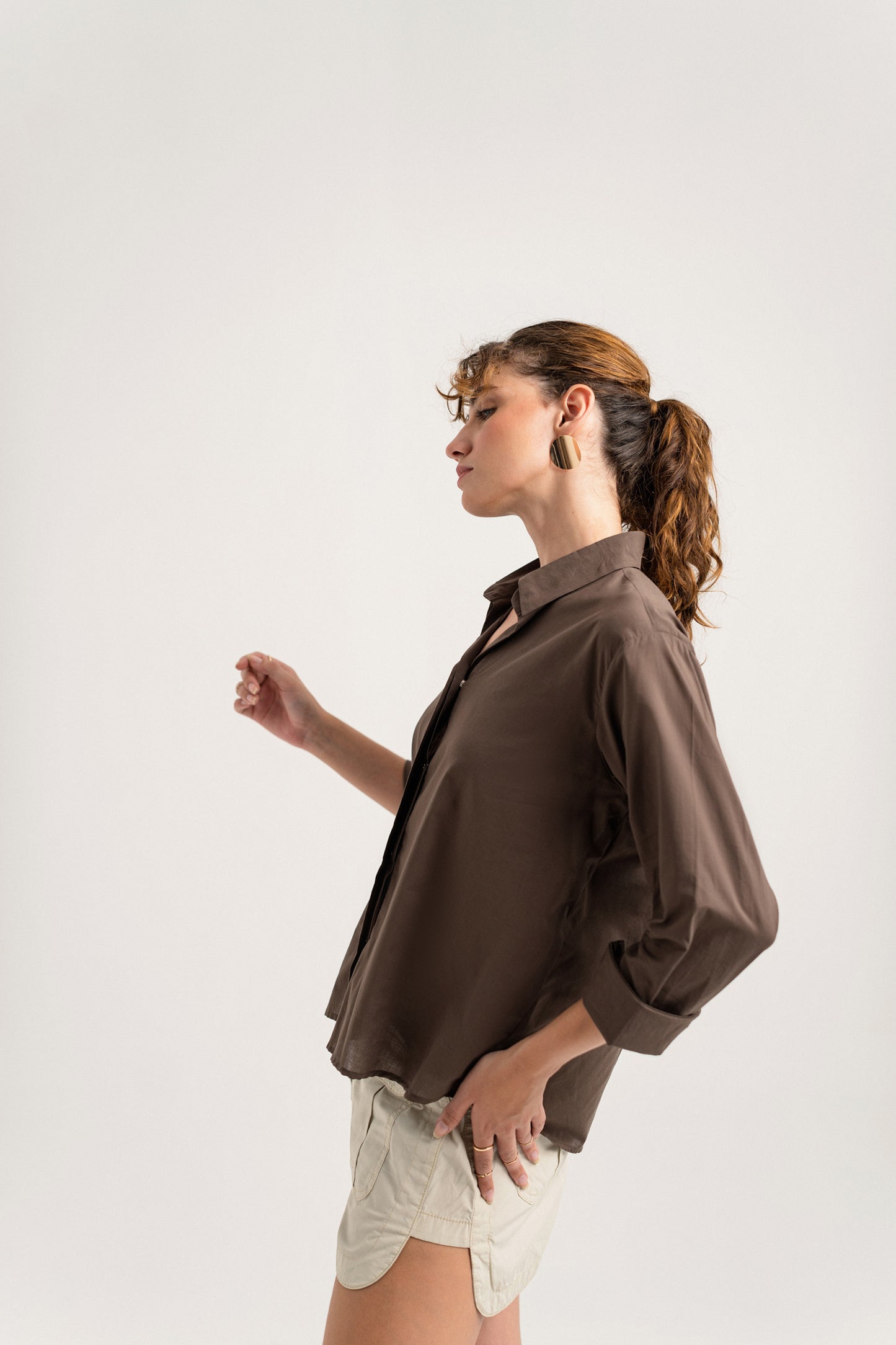 Brown Regular Fit Button-Down Shirt - Hustle N Holla