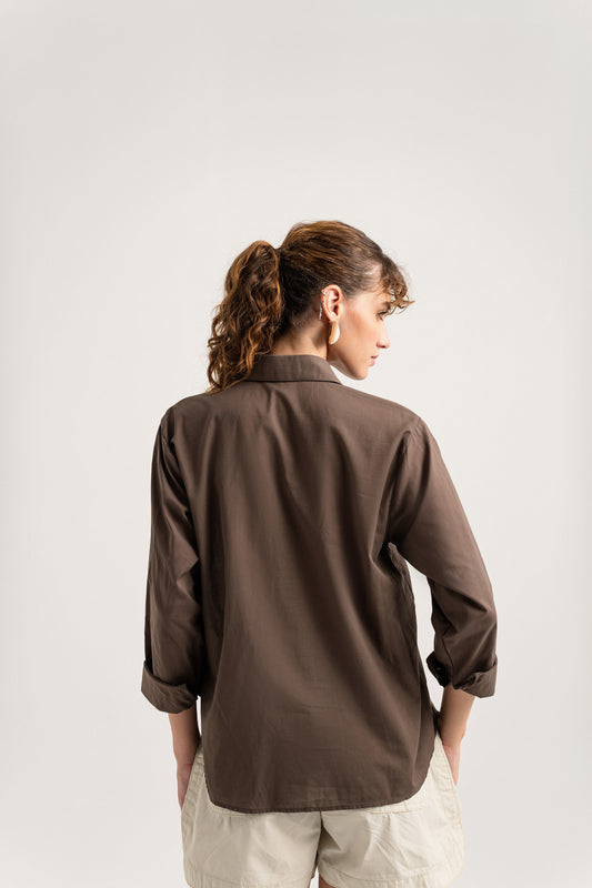 Brown Regular Fit Button-Down Shirt - Hustle N Holla