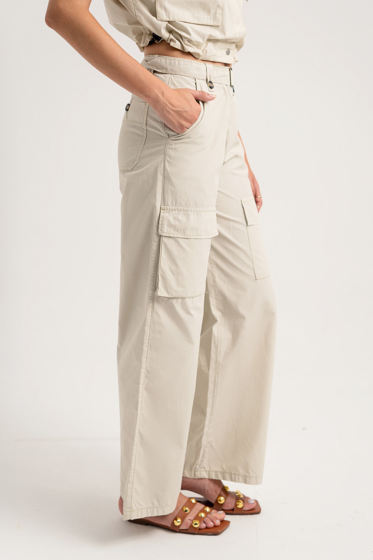 Beige Canvas Pants - Hustle N Holla