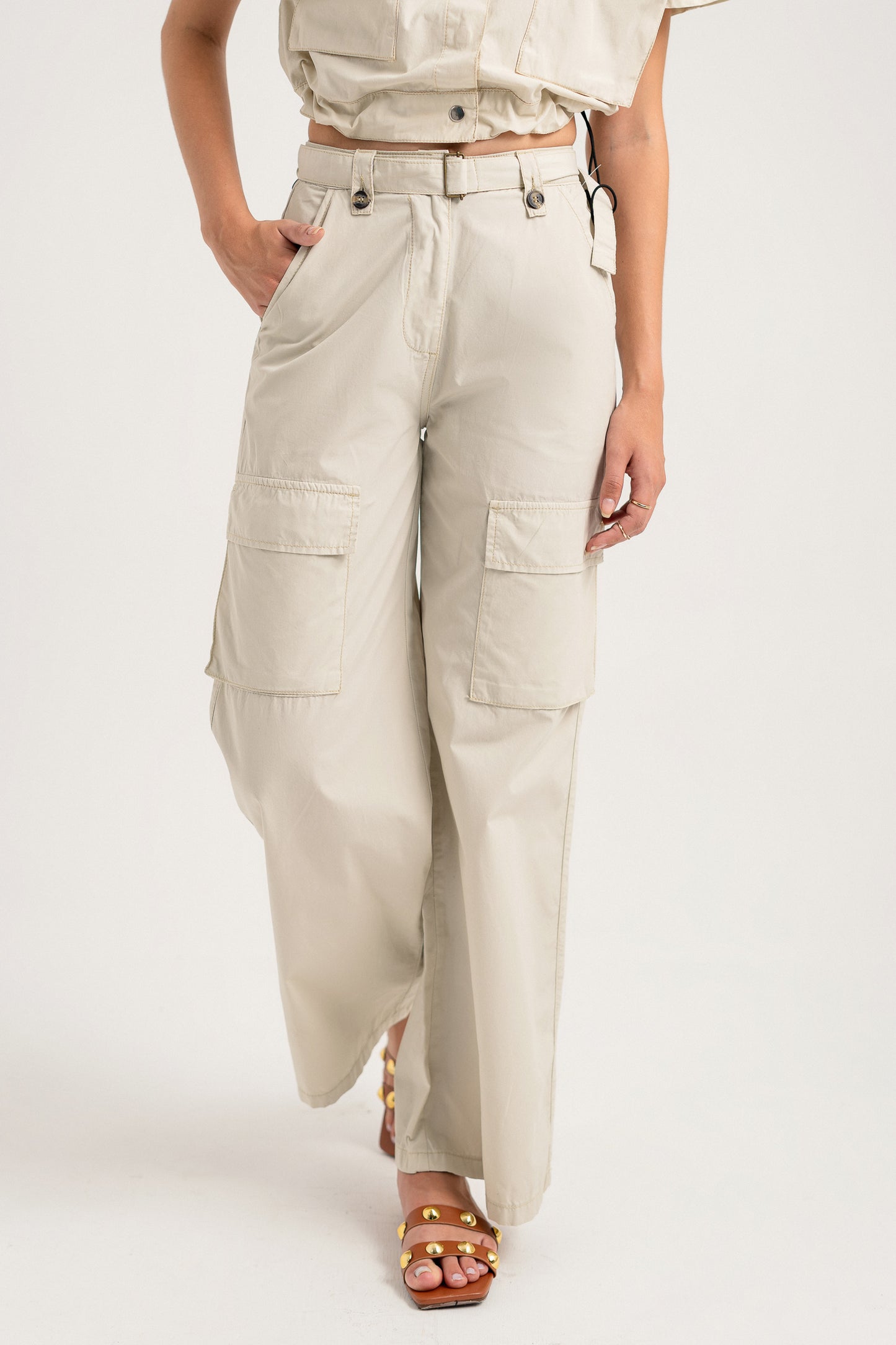 Beige Canvas Pants - Hustle N Holla