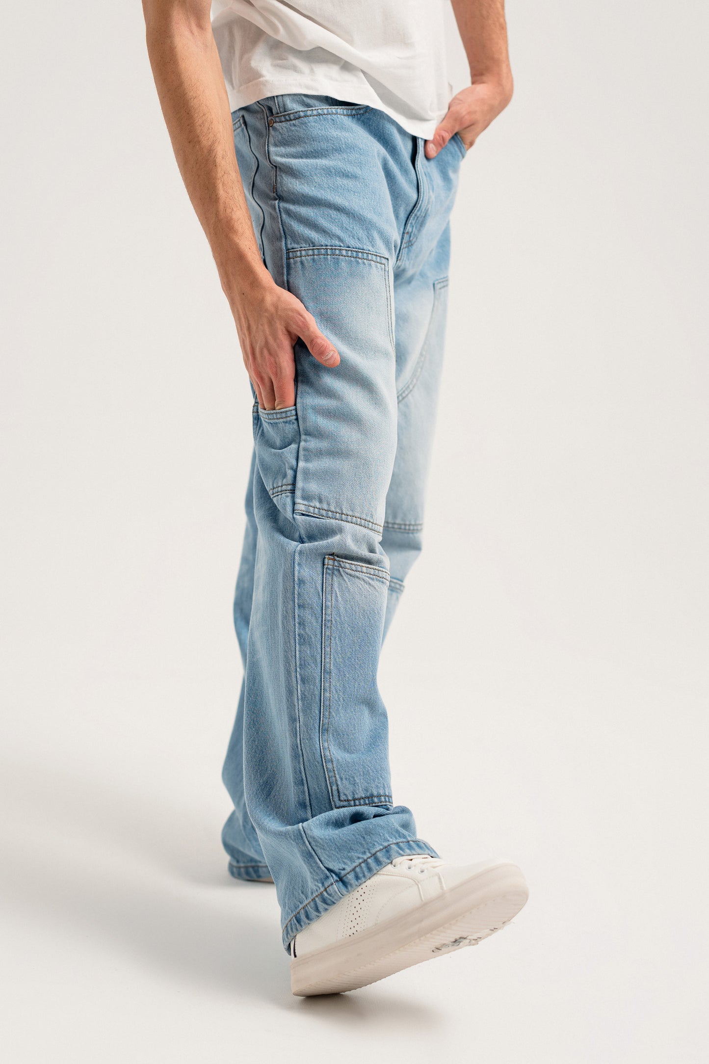 Mid Blue Wide Leg Denim Jeans - Hustle N Holla