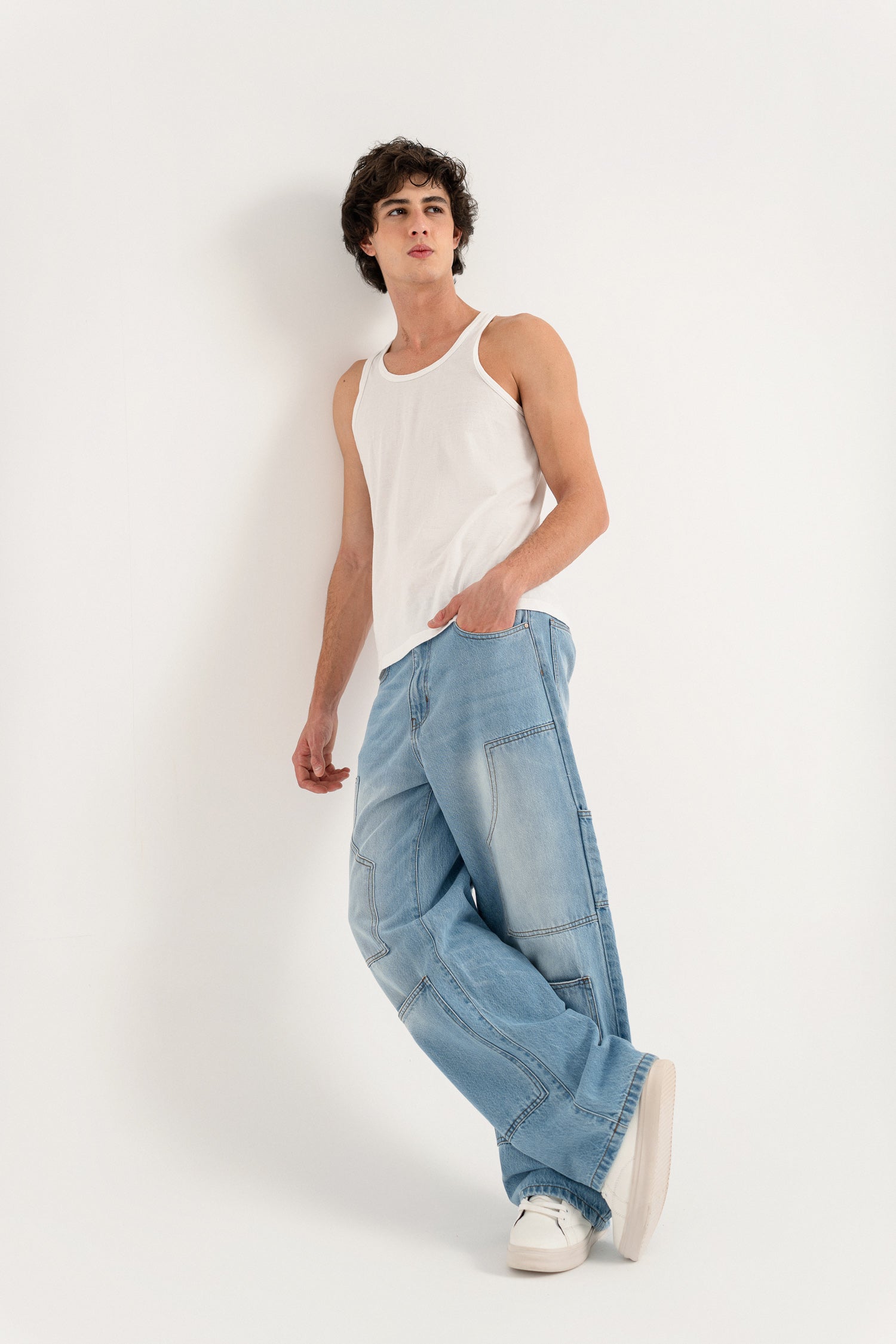 Mid Blue Wide Leg Denim Jeans - Hustle N Holla