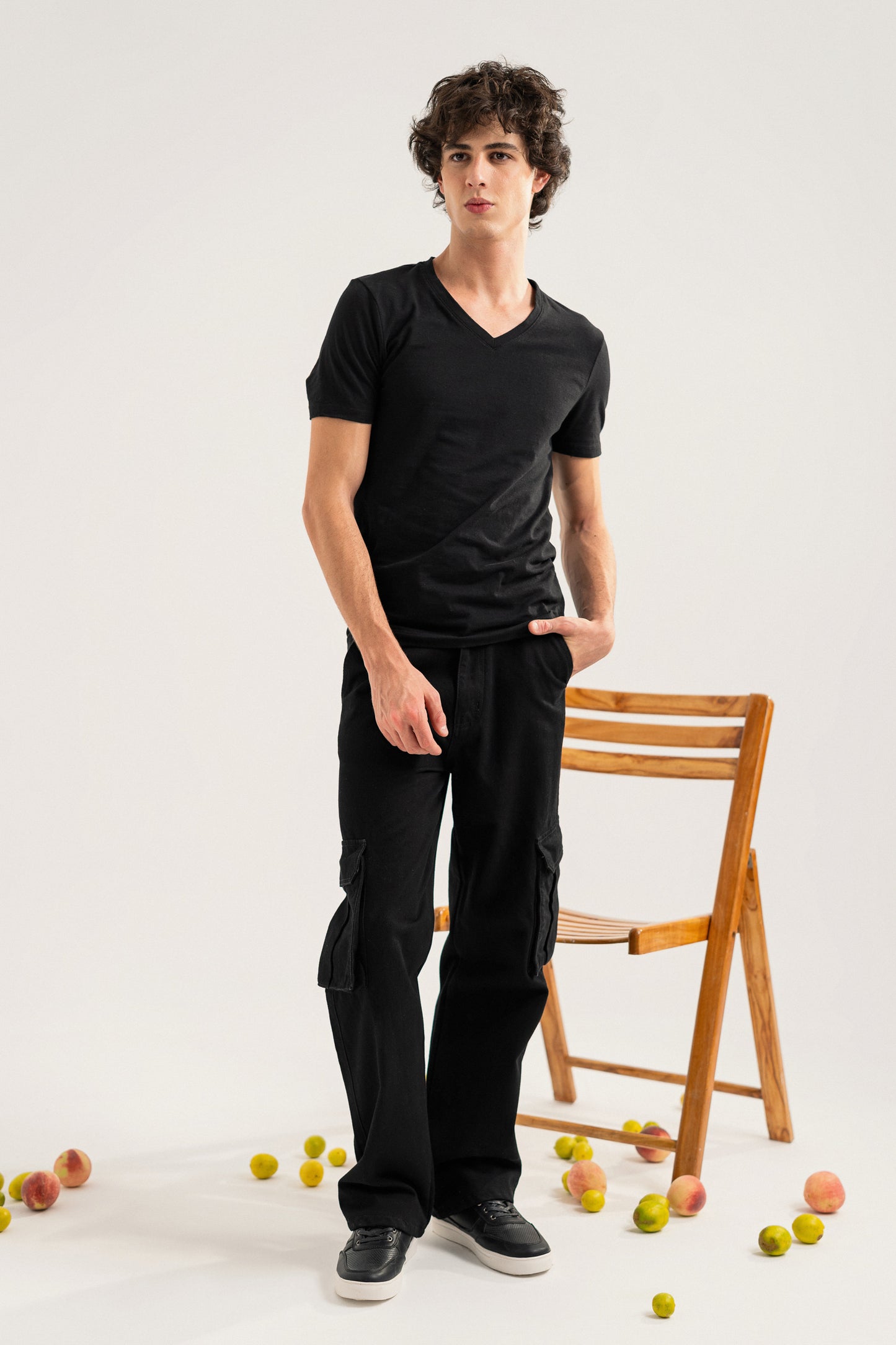 Jet Black Straight Fit Cargo Jeans - Hustle N Holla