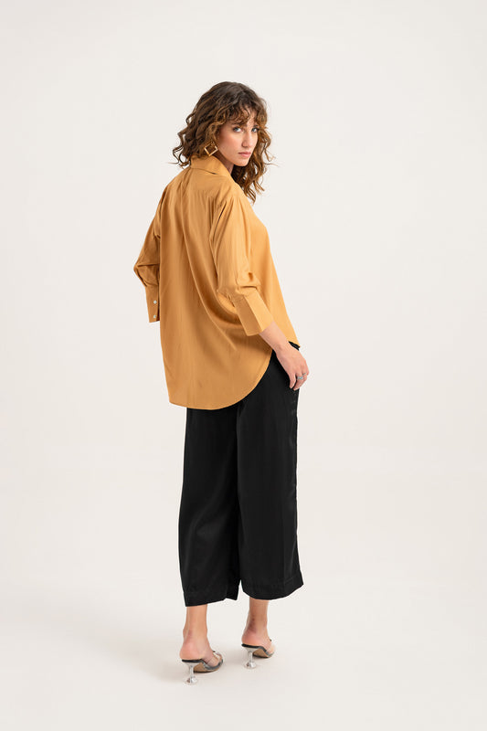 Black Wide Leg Mid Rise Trouser - Hustle N Holla