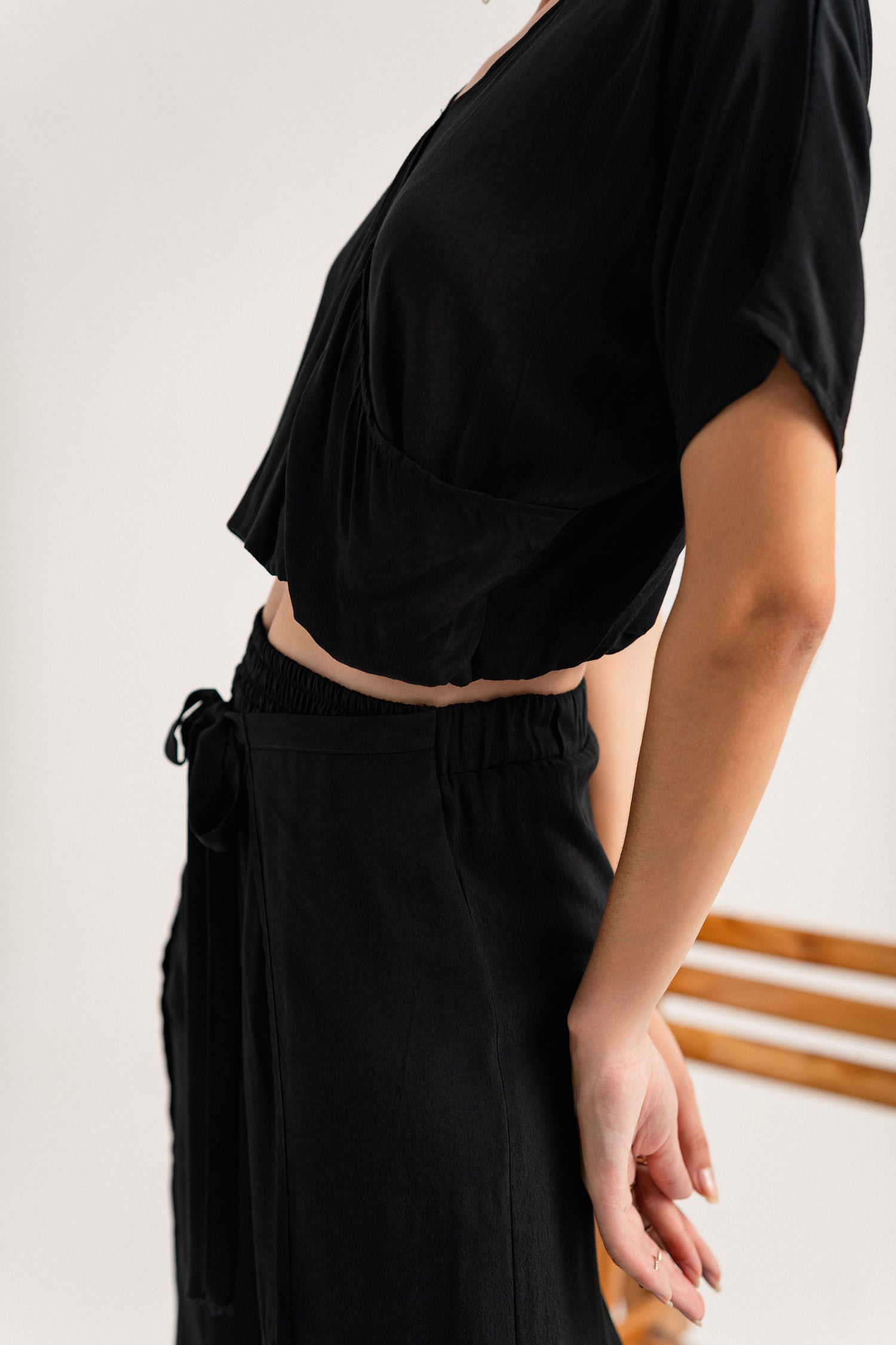 Black Wrap Minor Fault Straight Fit Trouser - Hustle N Holla