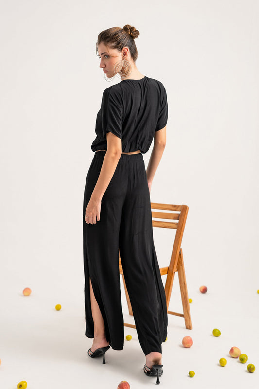 Black Wrap Minor Fault Straight Fit Trouser - Hustle N Holla