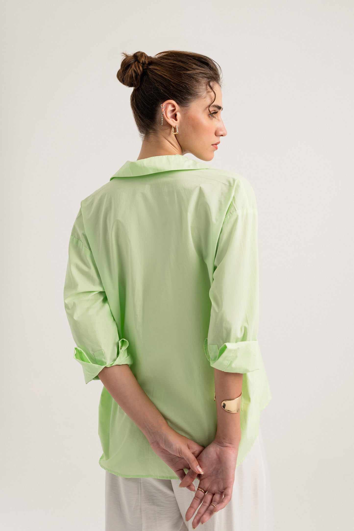 Lime Green Button-down Regular Fit Shirt - Hustle N Holla