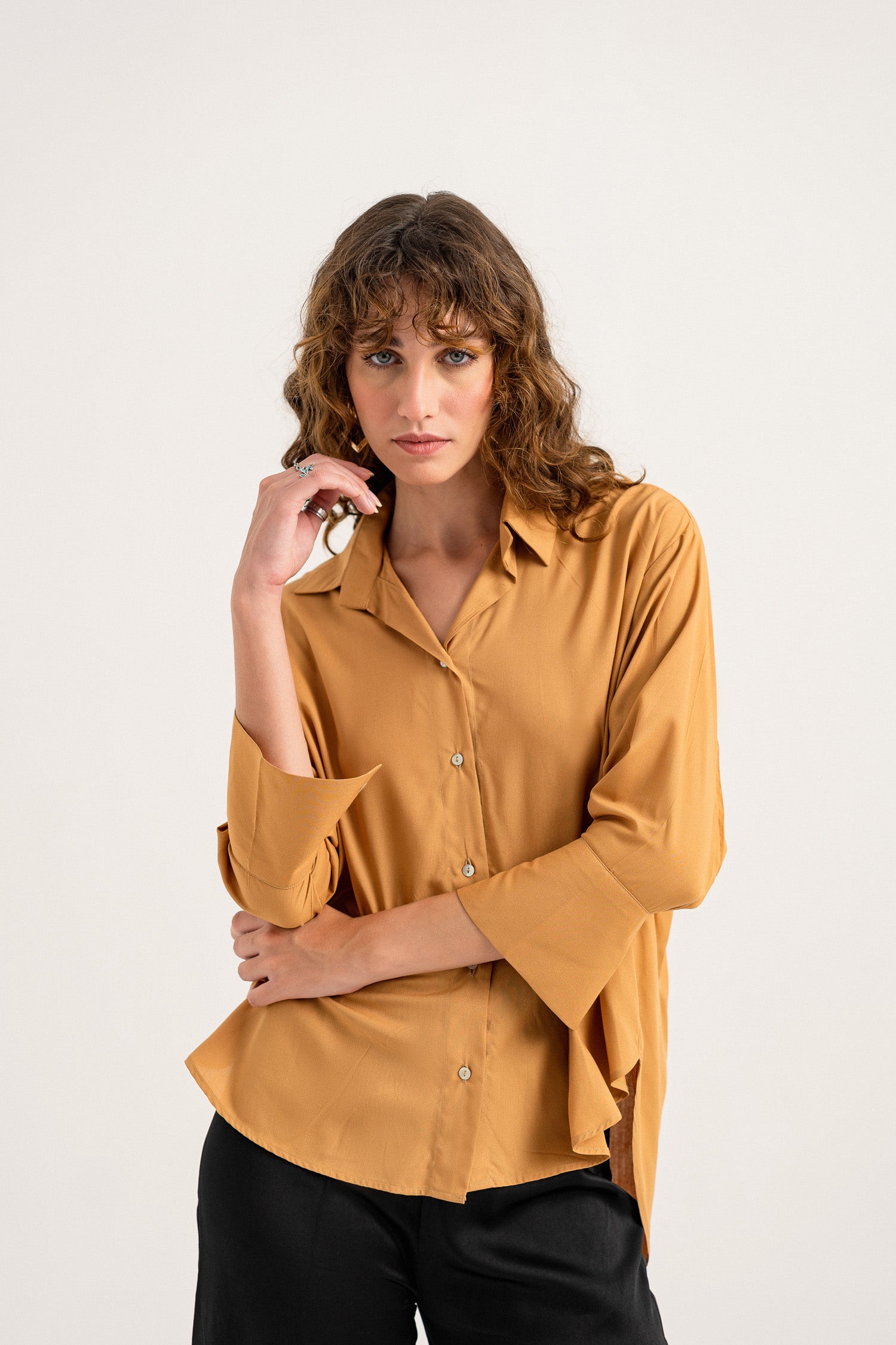 Mustard Button Down Shirt