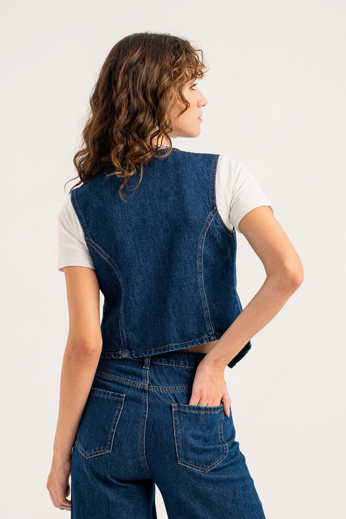 Dark Blue Denim Vest - Hustle N Holla