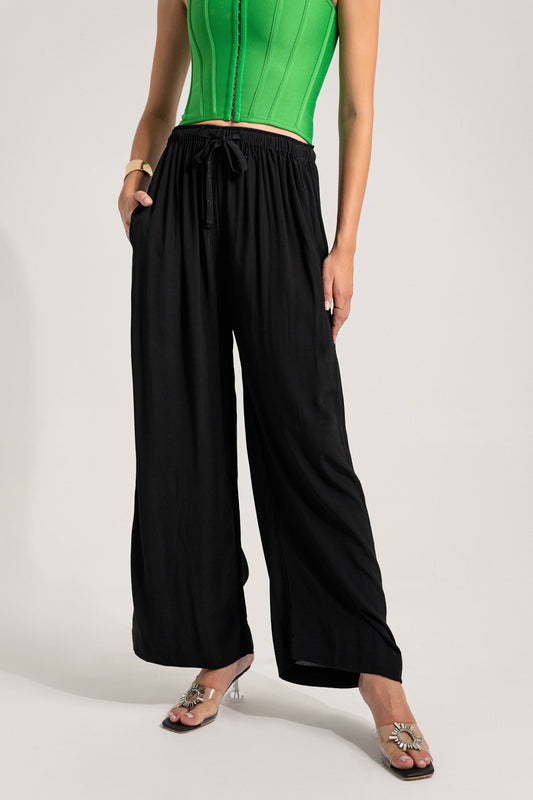 Black Relaxed Fit Straight Pants - Hustle N Holla