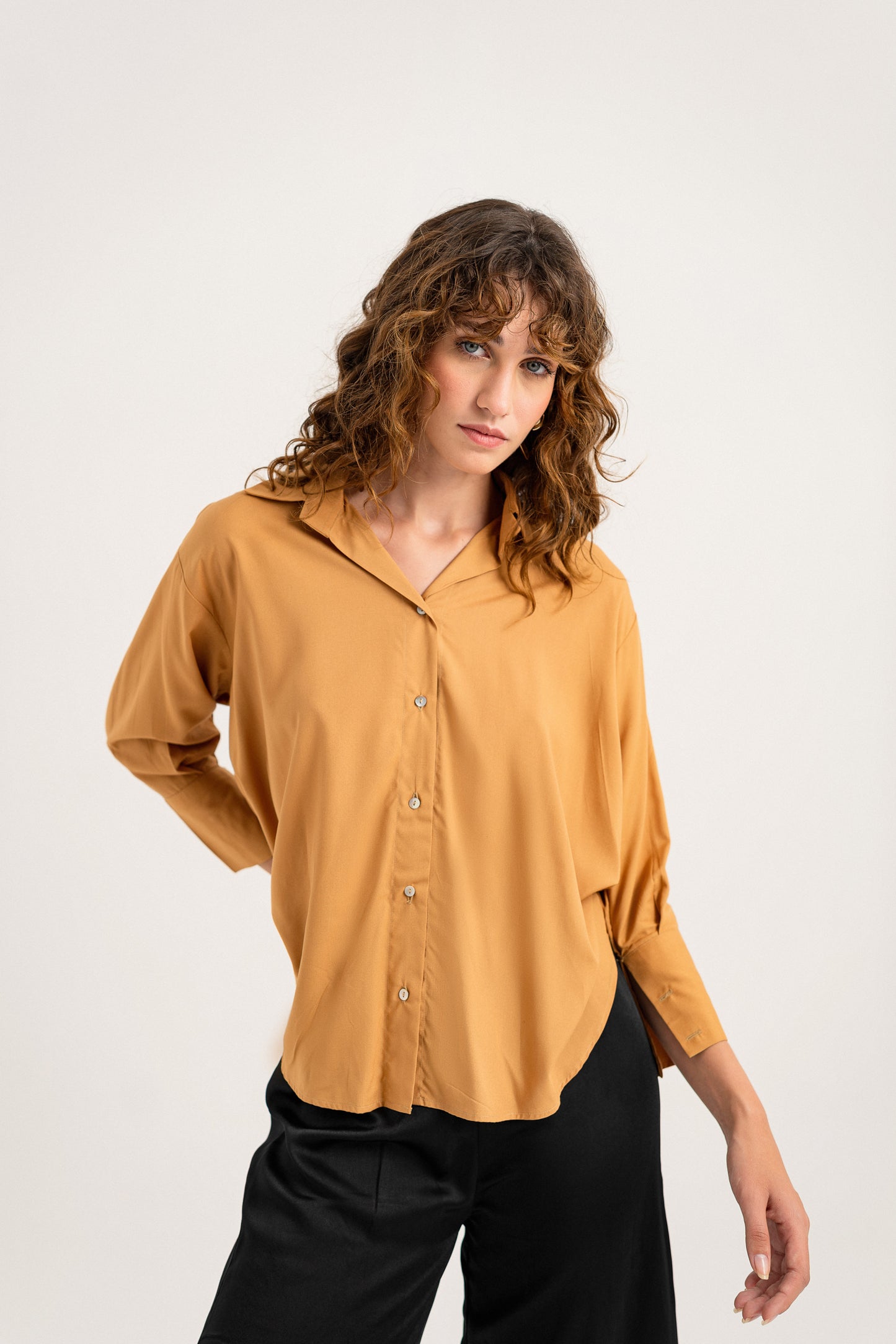 Mustard Button Down Shirt - Hustle N Holla