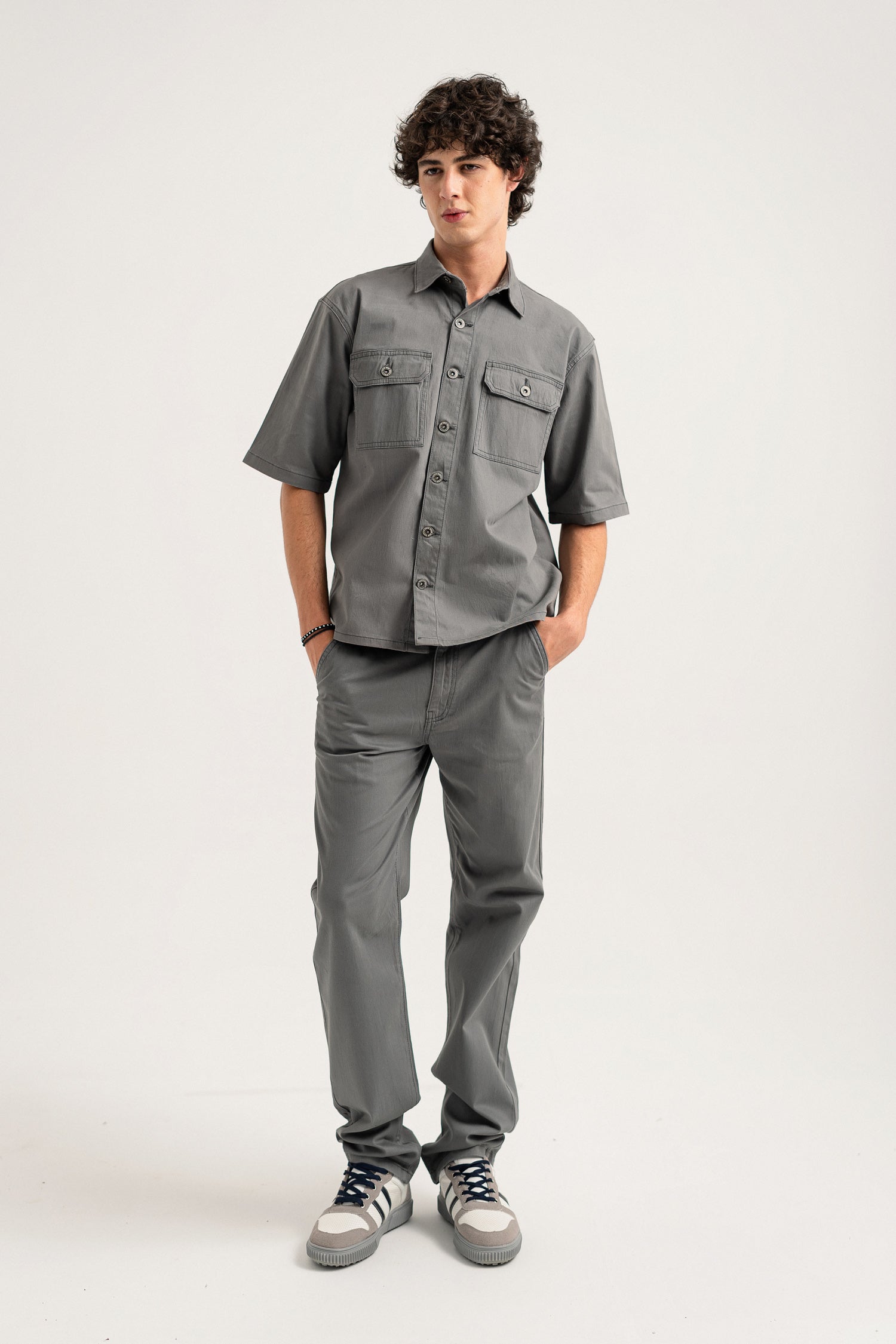 Charcoal Regular Fit Button-down Shirt