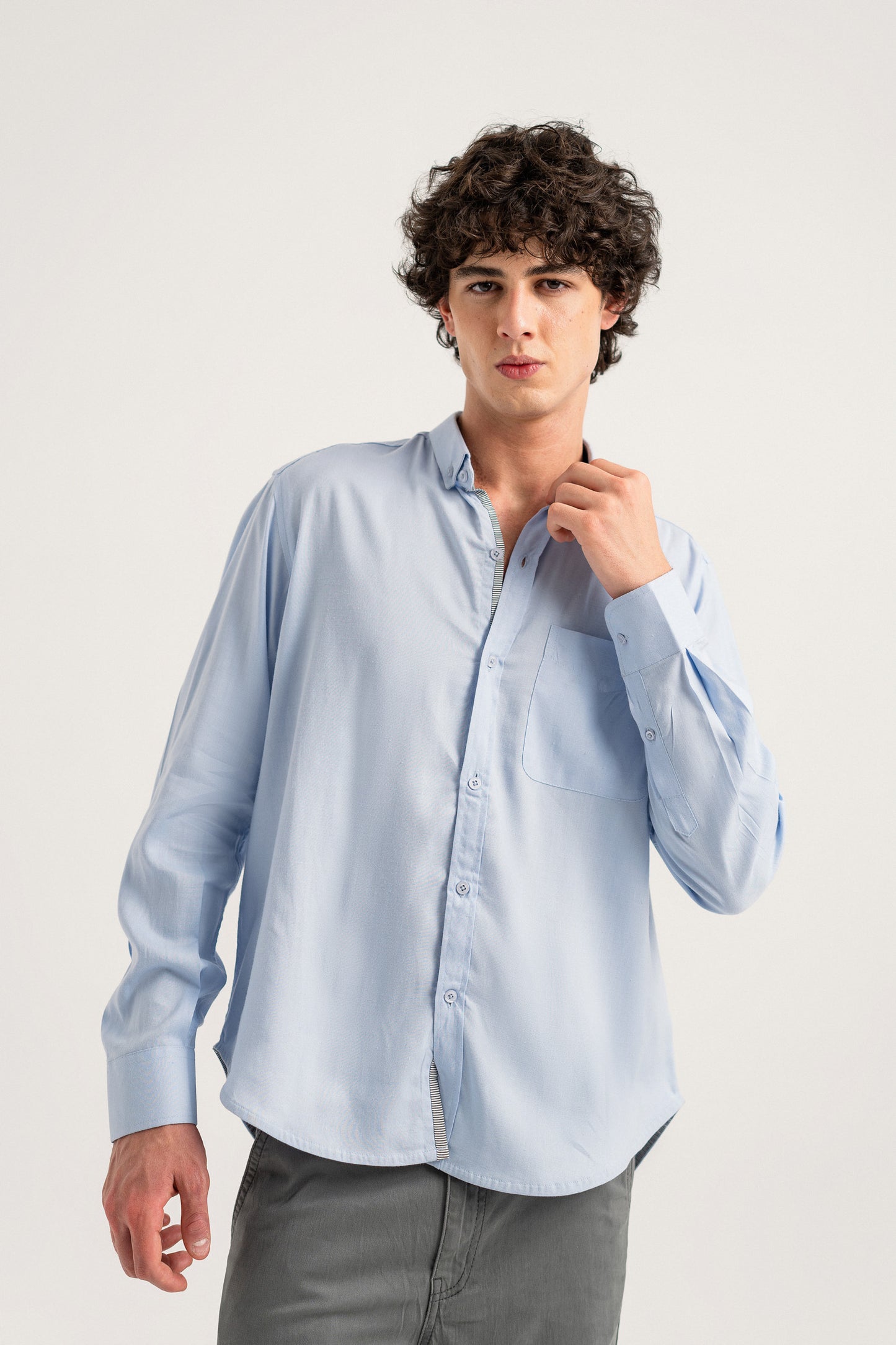 Blue Button-down Casual Shirt - Hustle N Holla