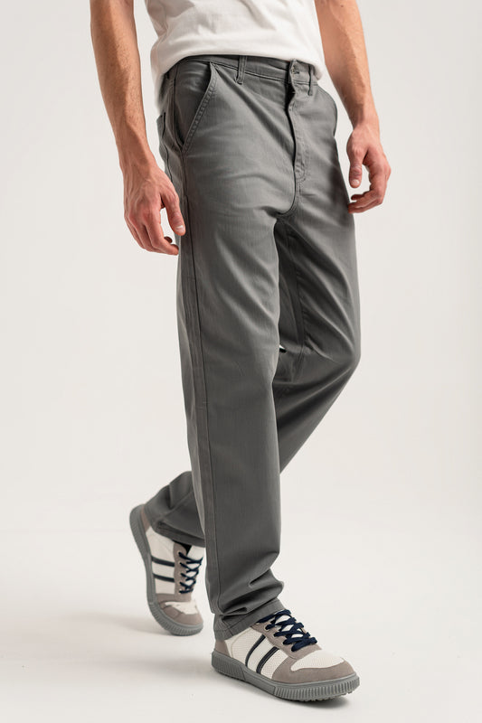 Charcoal Regular Fit Chino Pants - Hustle N Holla