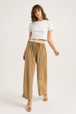 Golden Brown Wide Leg Trousers - Hustle N Holla