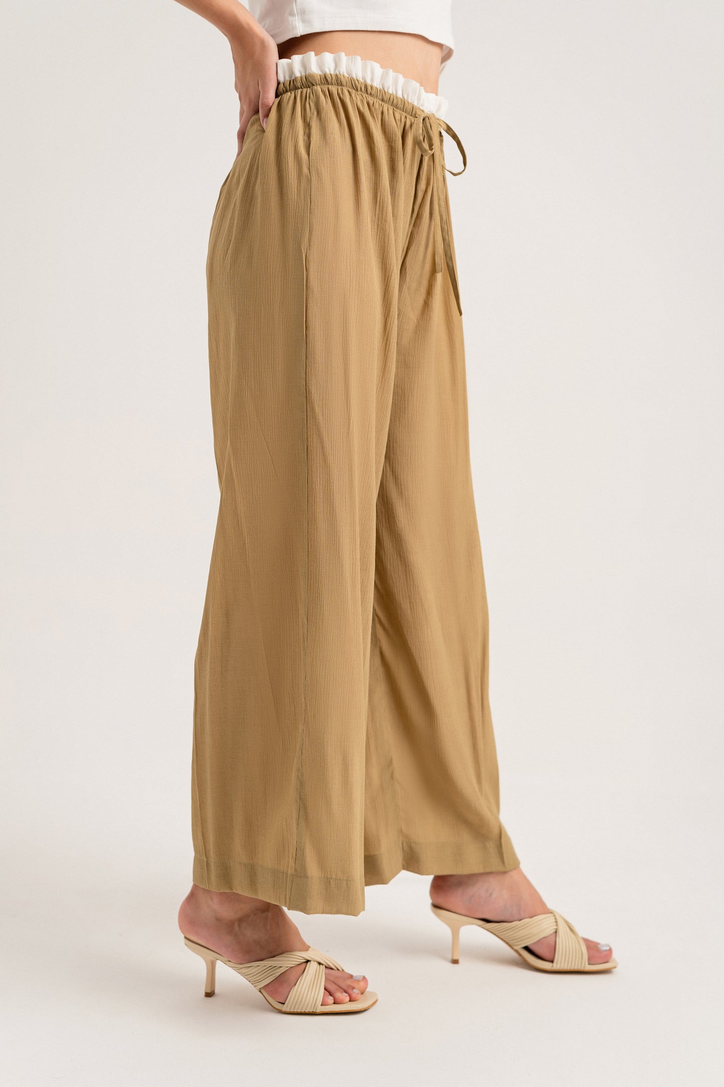 Dull Gold Wide Leg Pants - Hustle N Holla