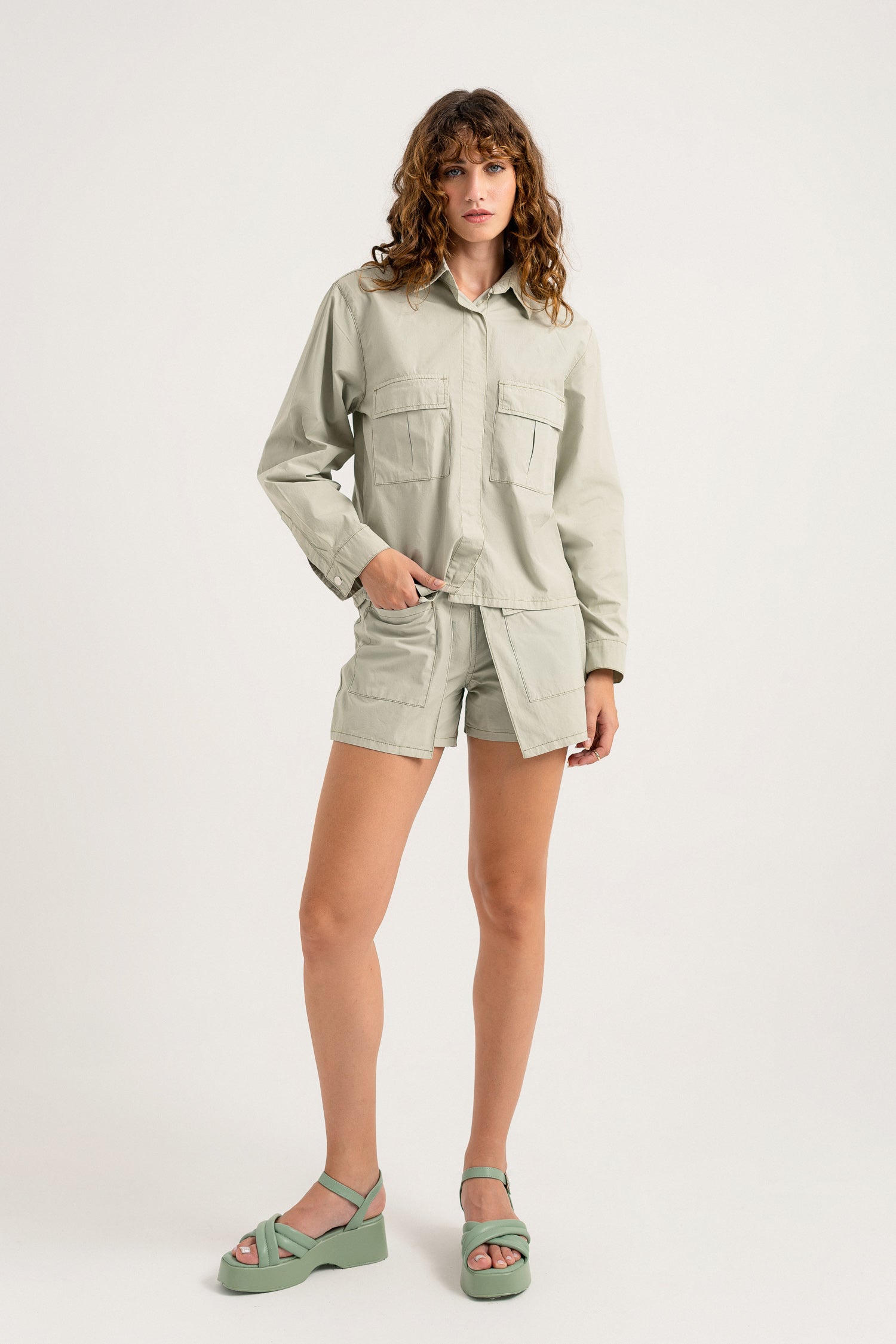 Sage Green Shorts - Hustle N Holla