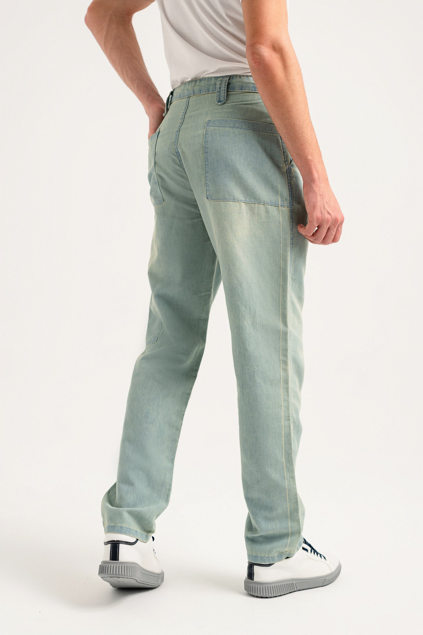 Mid Blue Regular Fit Trousers - Hustle N Holla