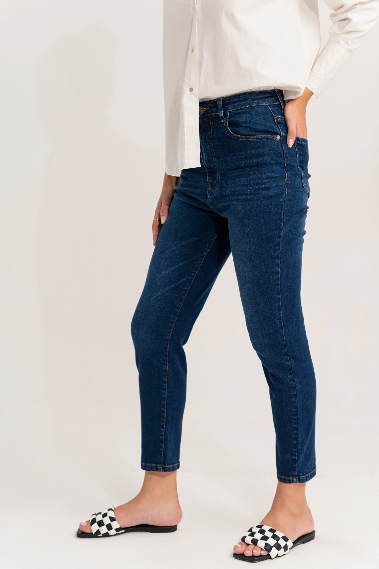 Dark Blue Slim Fit Jeans - Hustle N Holla