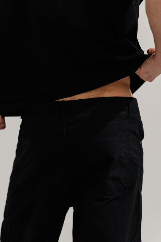 Jet Black Slim Fit Canvas Pants - Hustle N Holla