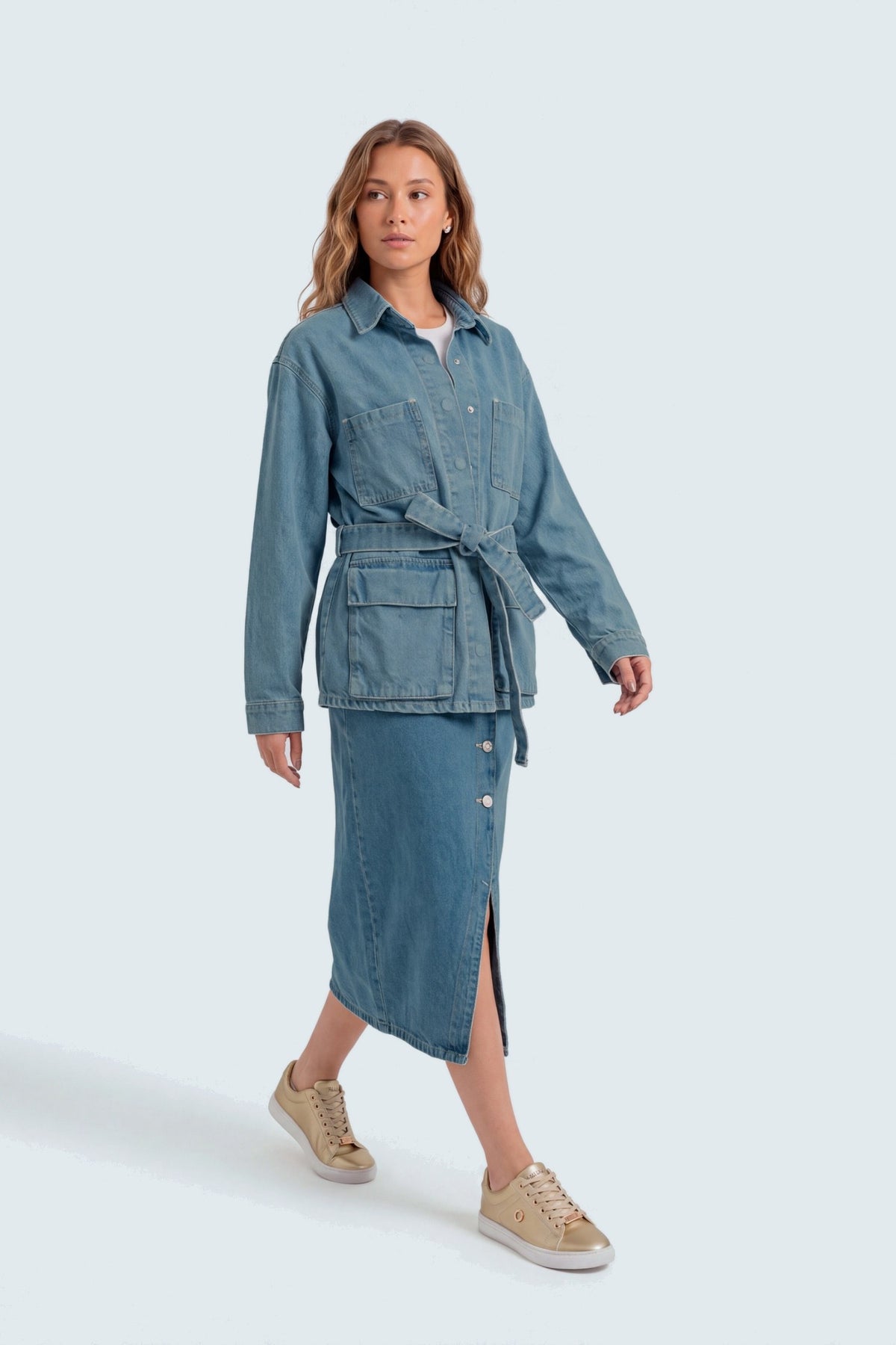 Knot-up Blue Jacket - Front - Hustle N Holla