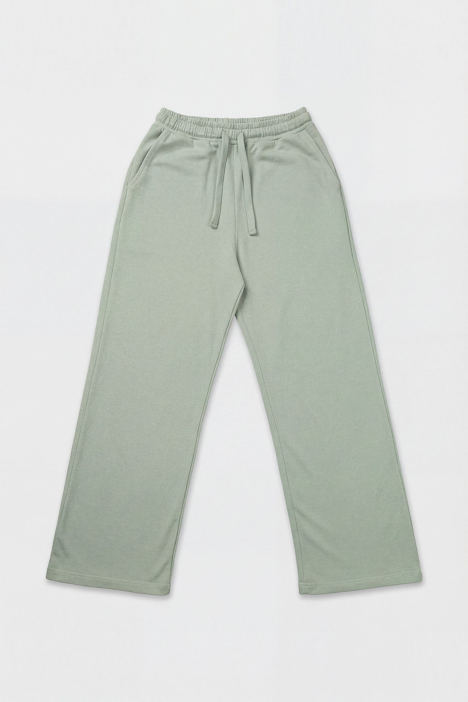 Sage Green Acid Washed Slim Fit Trousers