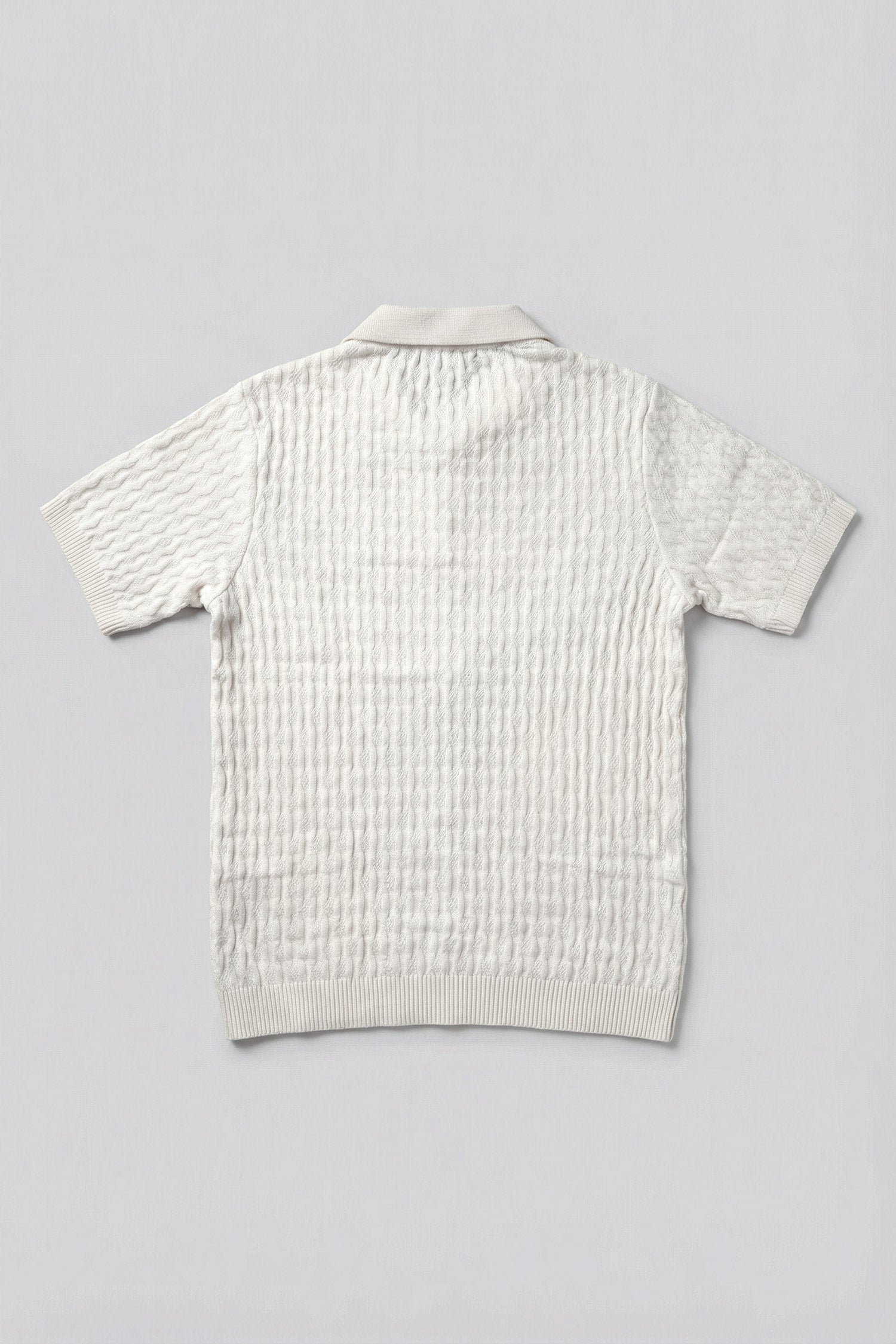 Off White Regular Fit Knitted Polo - Hustle N Holla