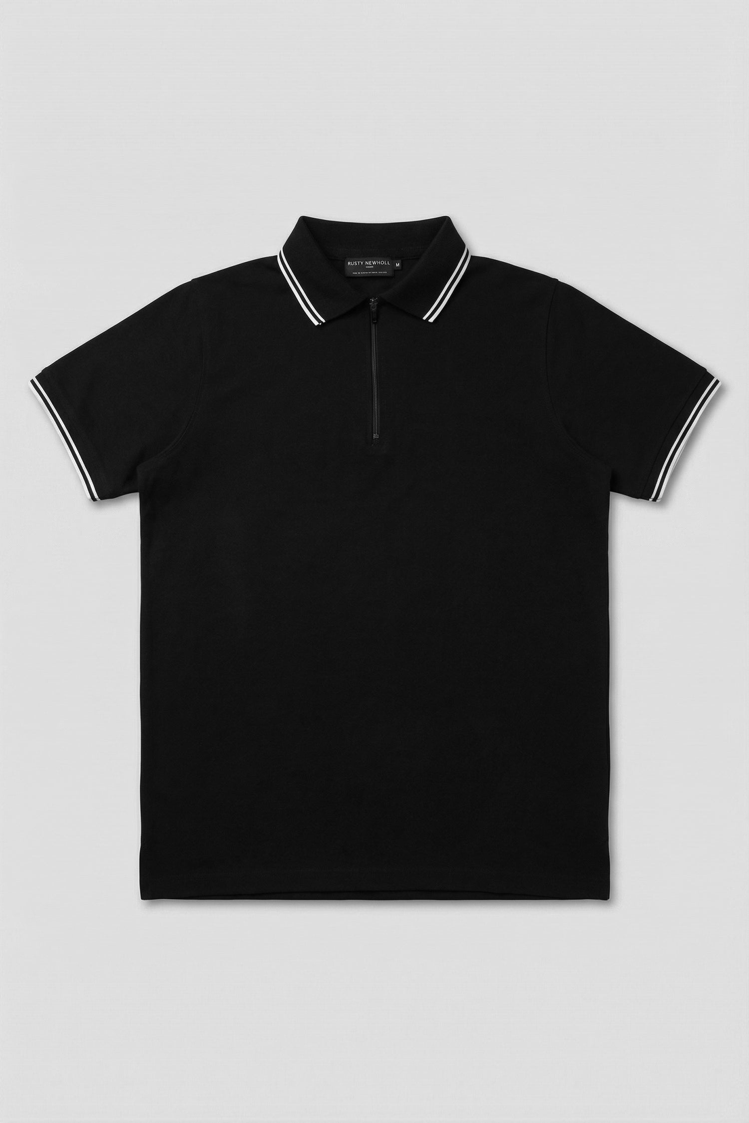 Black Regular Fit Pique Polo - Hustle N Holla