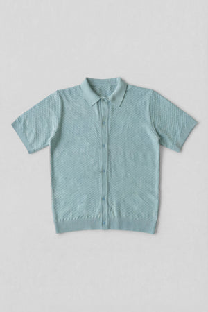 Cool Blue Regular Fit Knitted Polo - Hustle N Holla