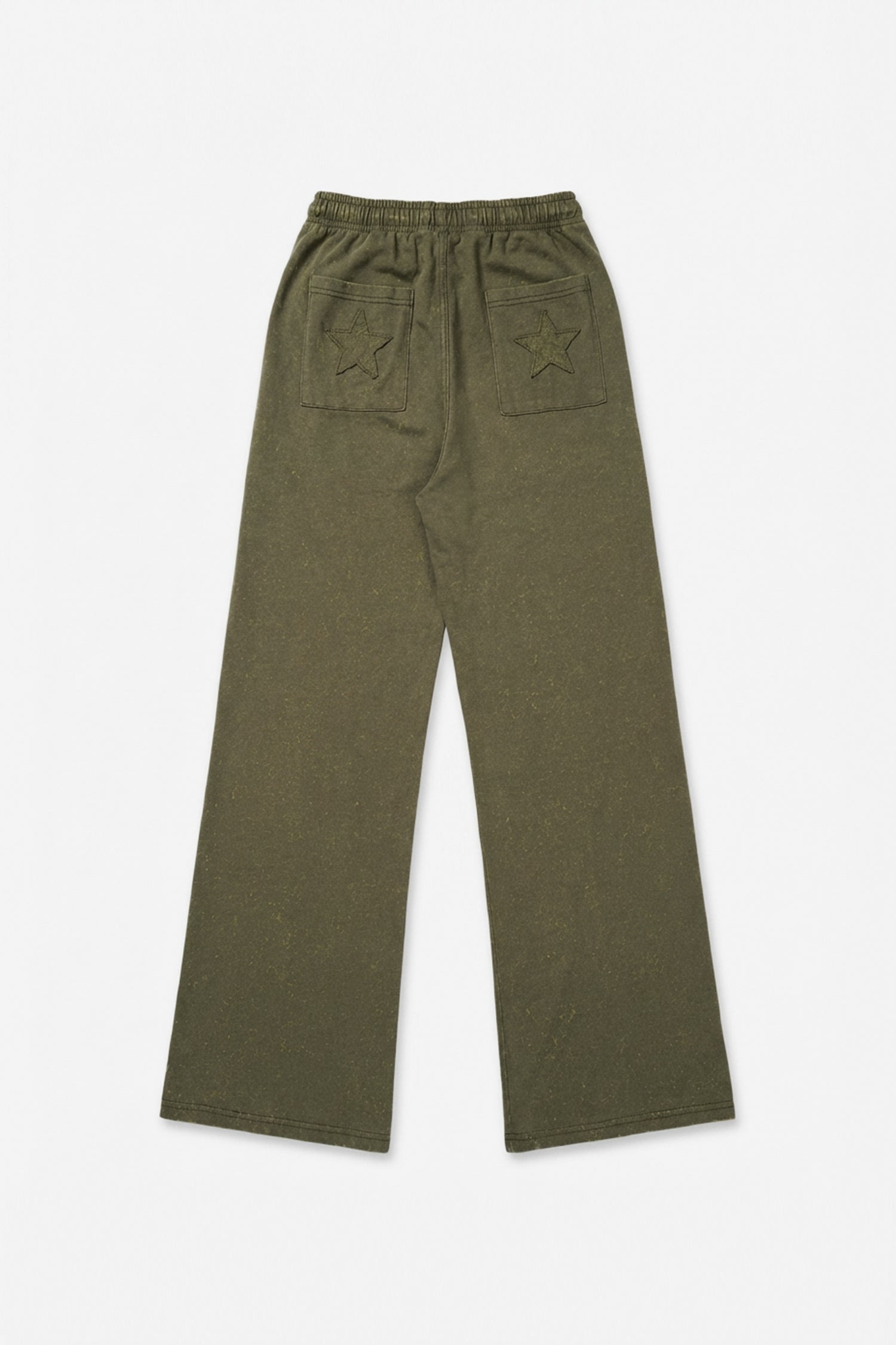 Olive Green Garment Wash Wide Leg Trousers - Hustle N Holla