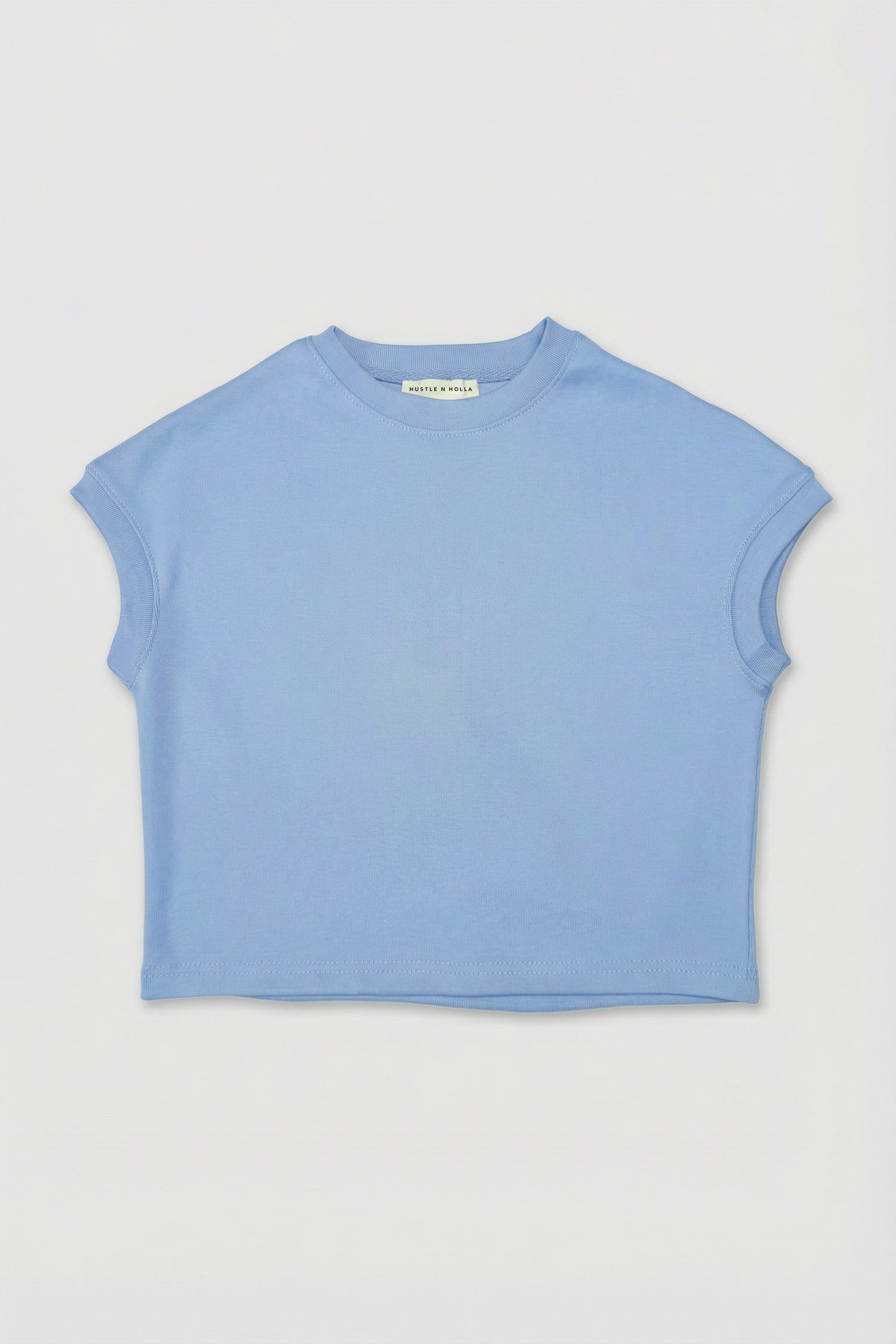 Cool Blue Relaxed Fit Rib Top - Hustle N Holla